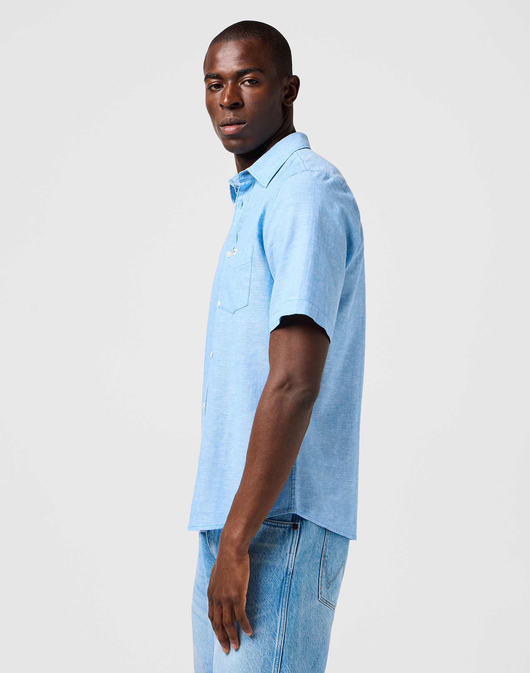 Camicia Ss 1 Pkt in Pacific Blue Camicie Wrangler