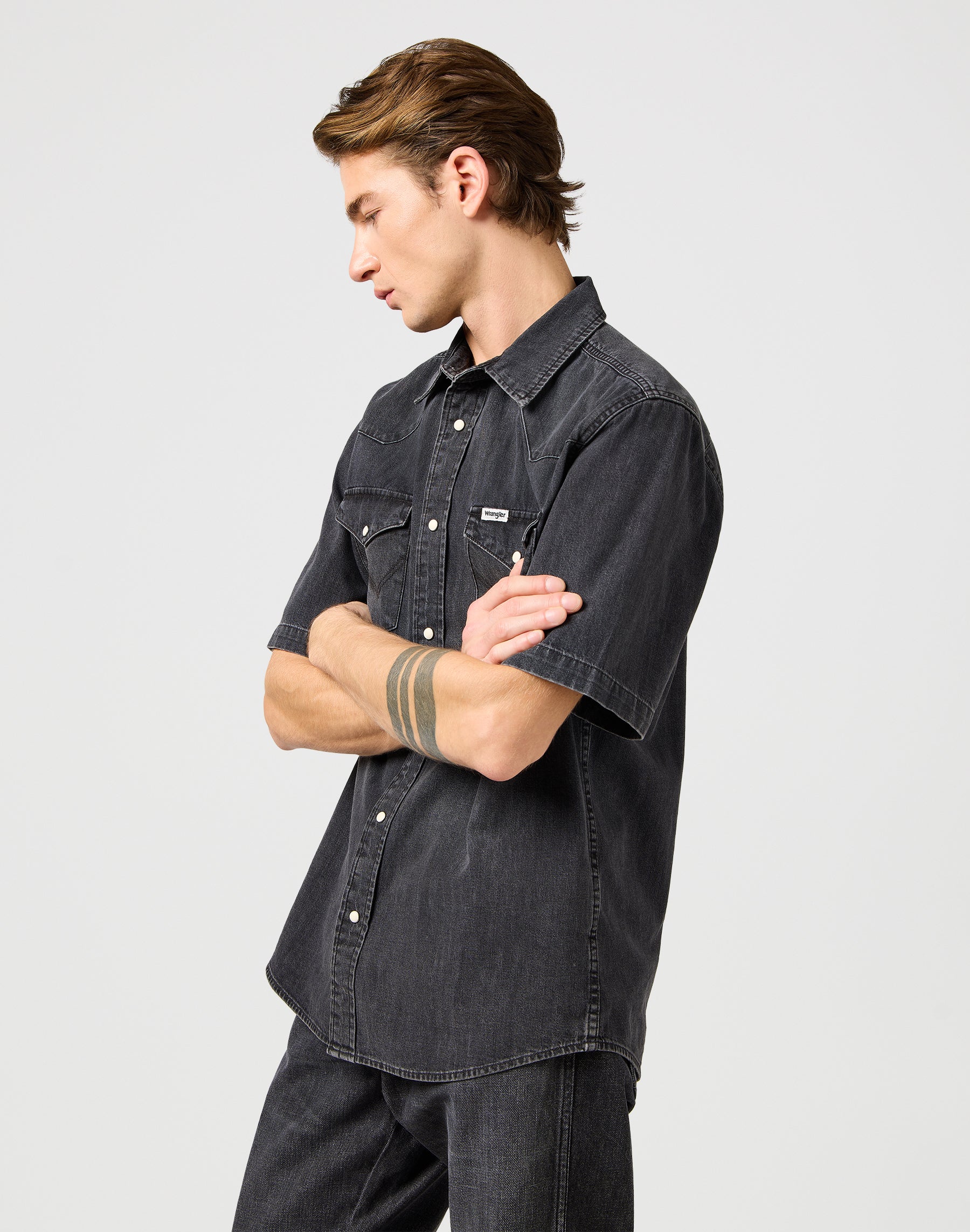 Camicia Western Ss in nero incantato Camicie Wrangler