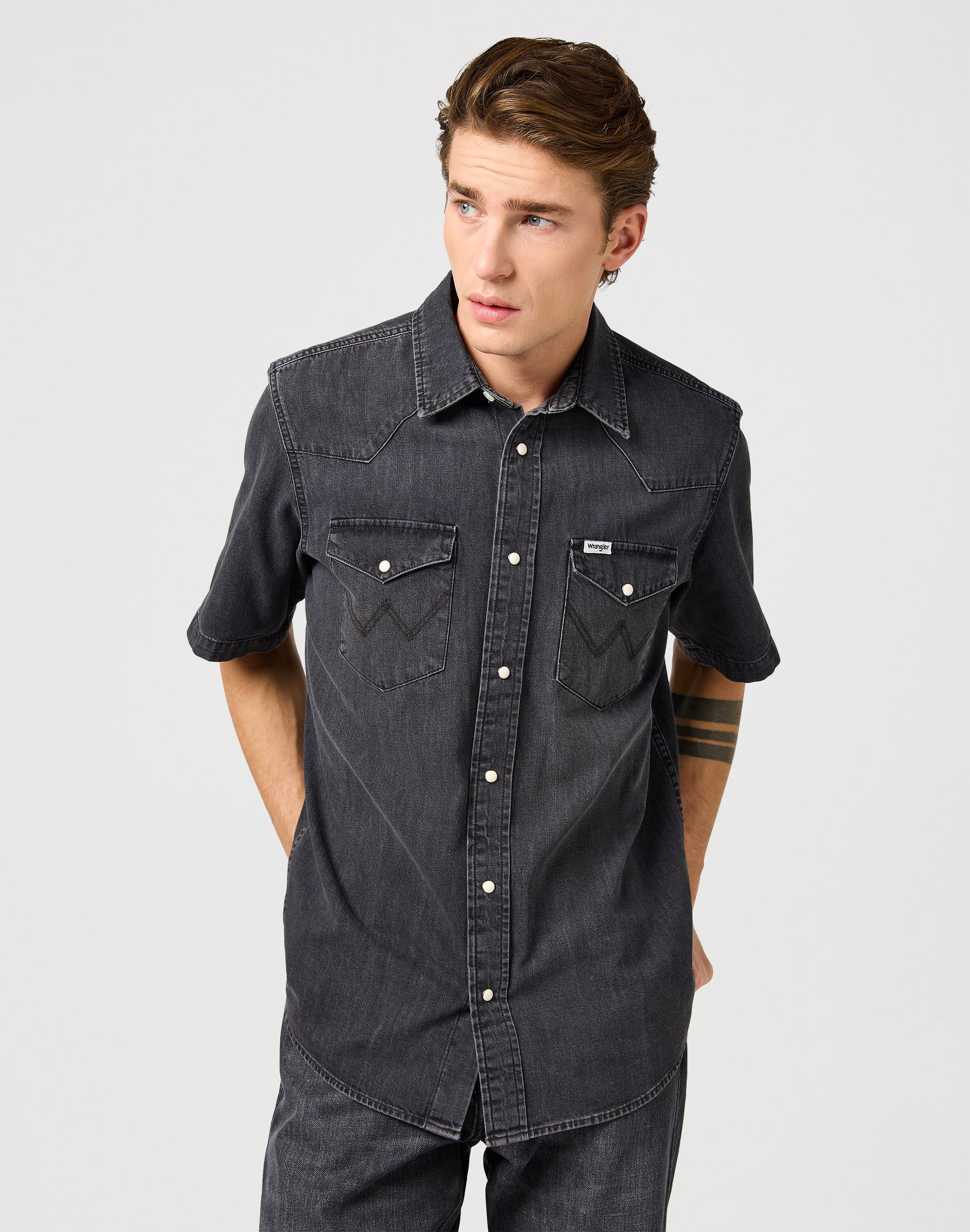 Camicia Western Ss in nero incantato Camicie Wrangler