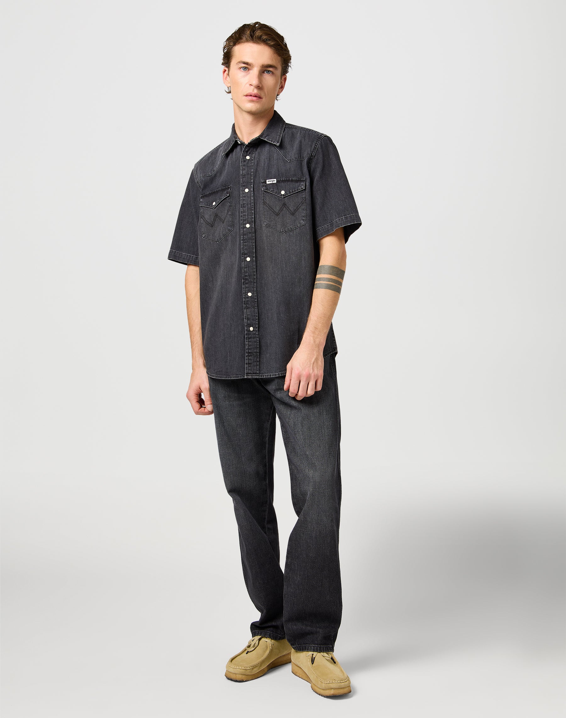 Camicia Western Ss in nero incantato Camicie Wrangler