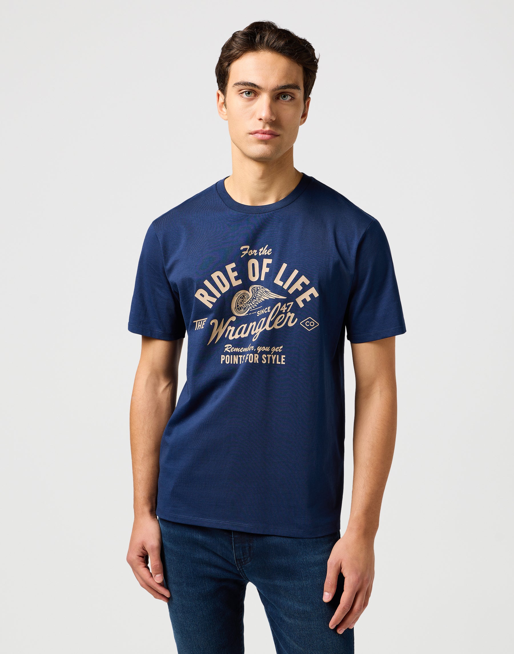 Americana Tee in Navy Magliette Wrangler