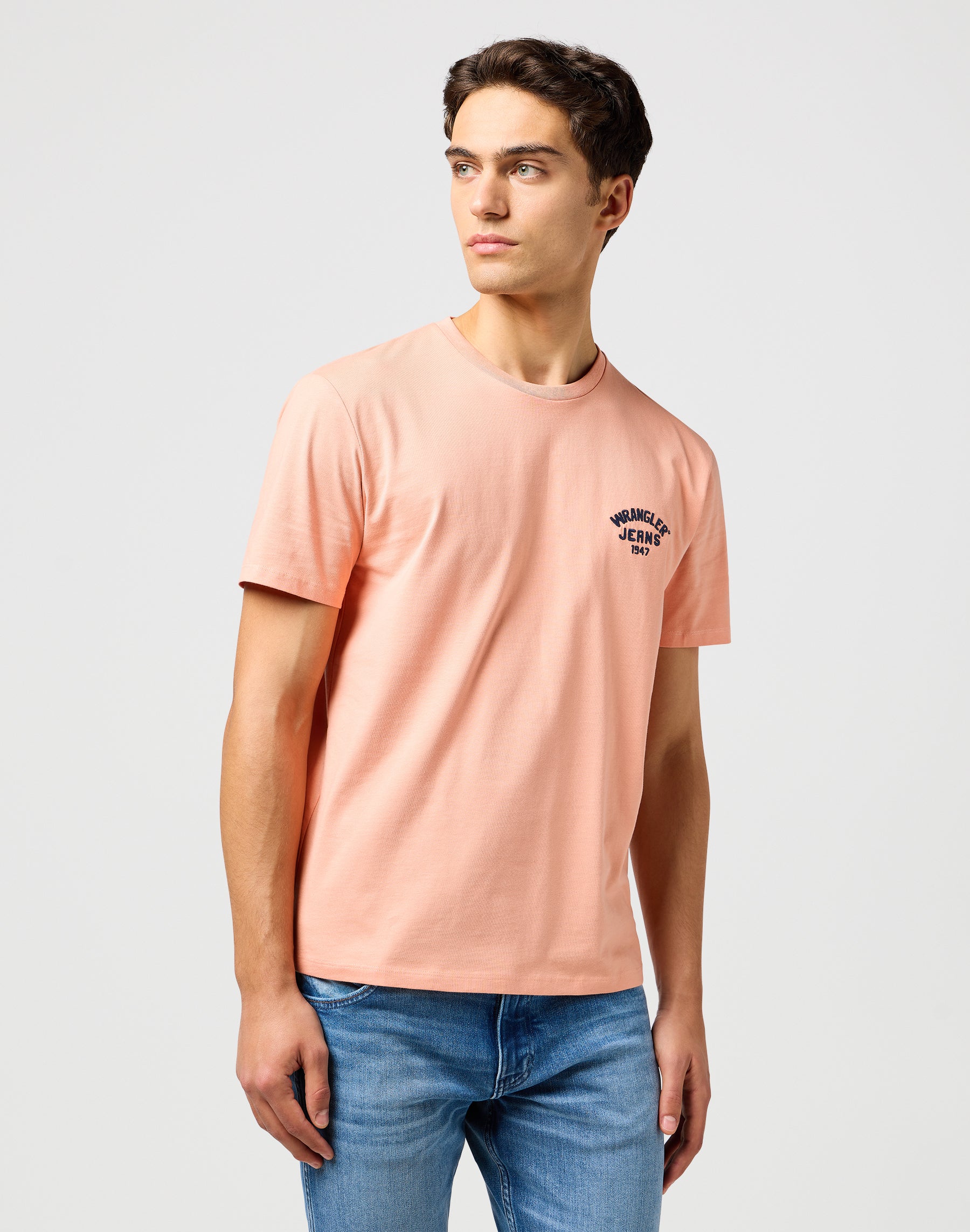 T-shirt con logo piccolo in gamberetti Wrangler