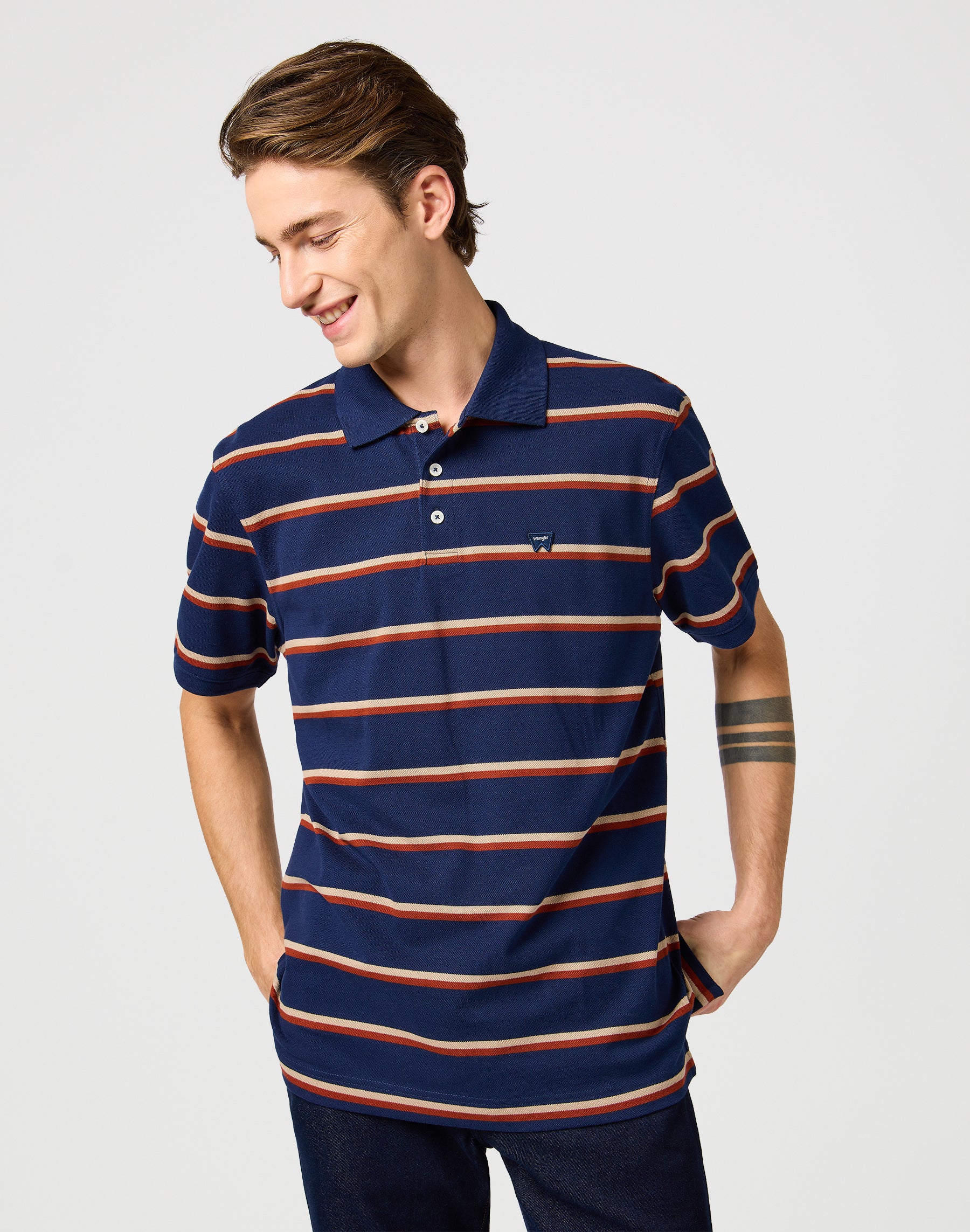 Polo a righe in blu T-shirt Wrangler