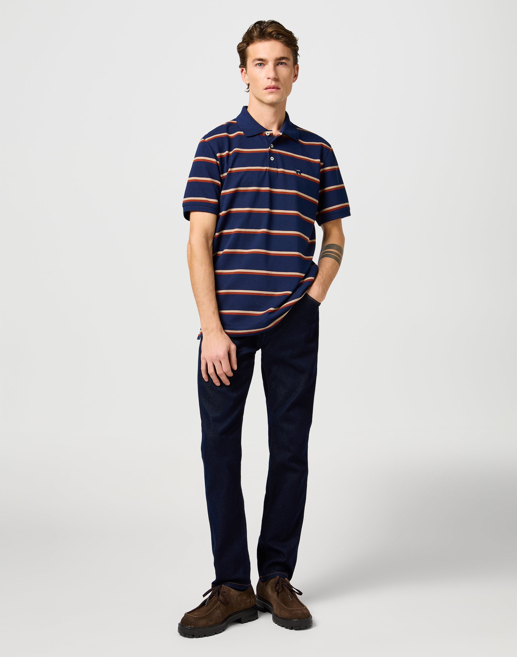 Polo a righe in blu T-shirt Wrangler