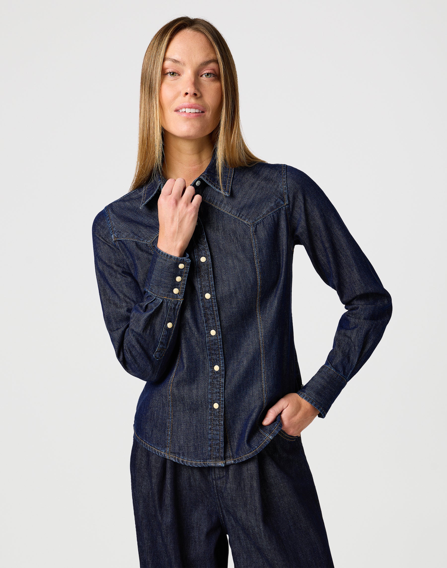 Camicia Exag Yoke in Saddle Camicie Wrangler