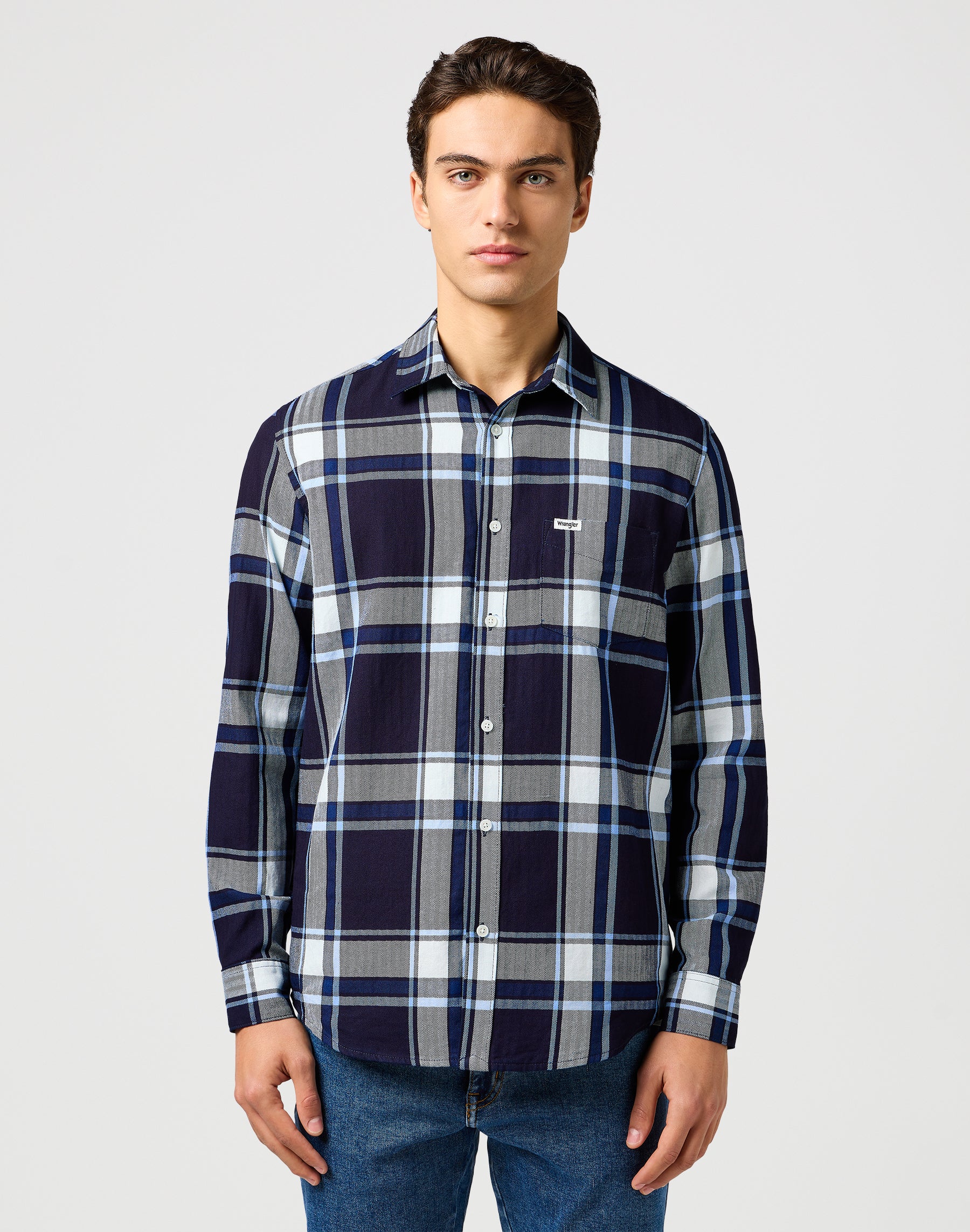 Camicia da 1 pkt in camicie a quadri indaco grandi Wrangler