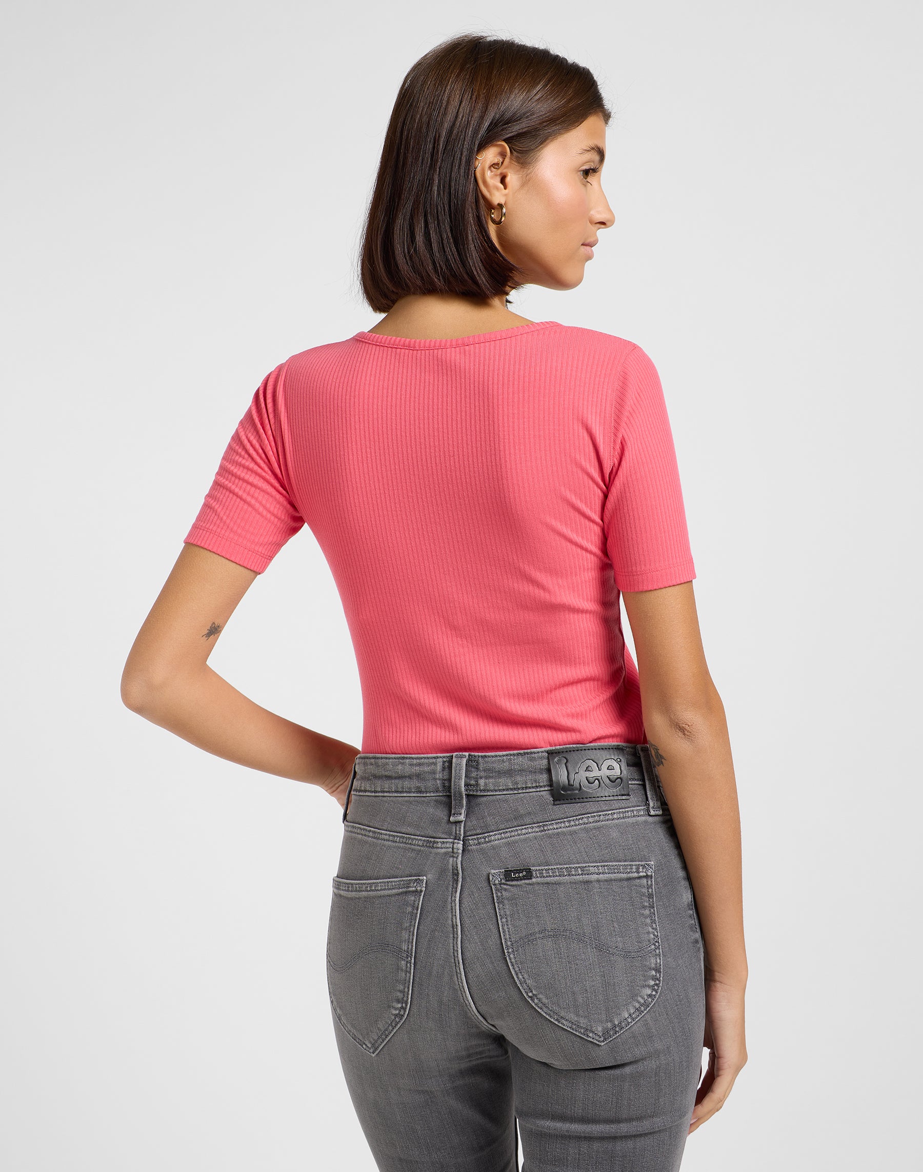 Magliette Ss Henley in Lychee Lee