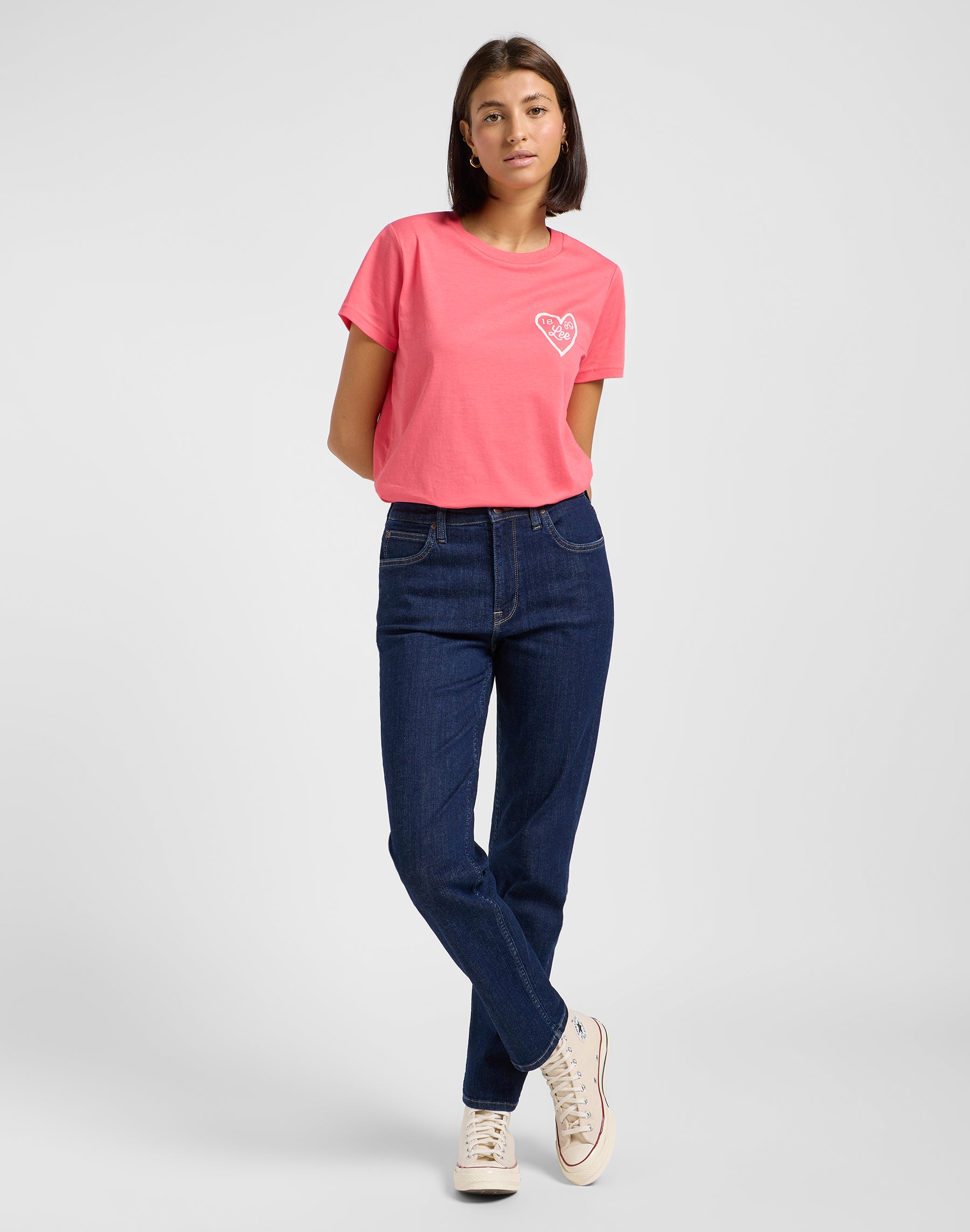 Maglietta con logo piccolo in Lychee T-Shirts Lee