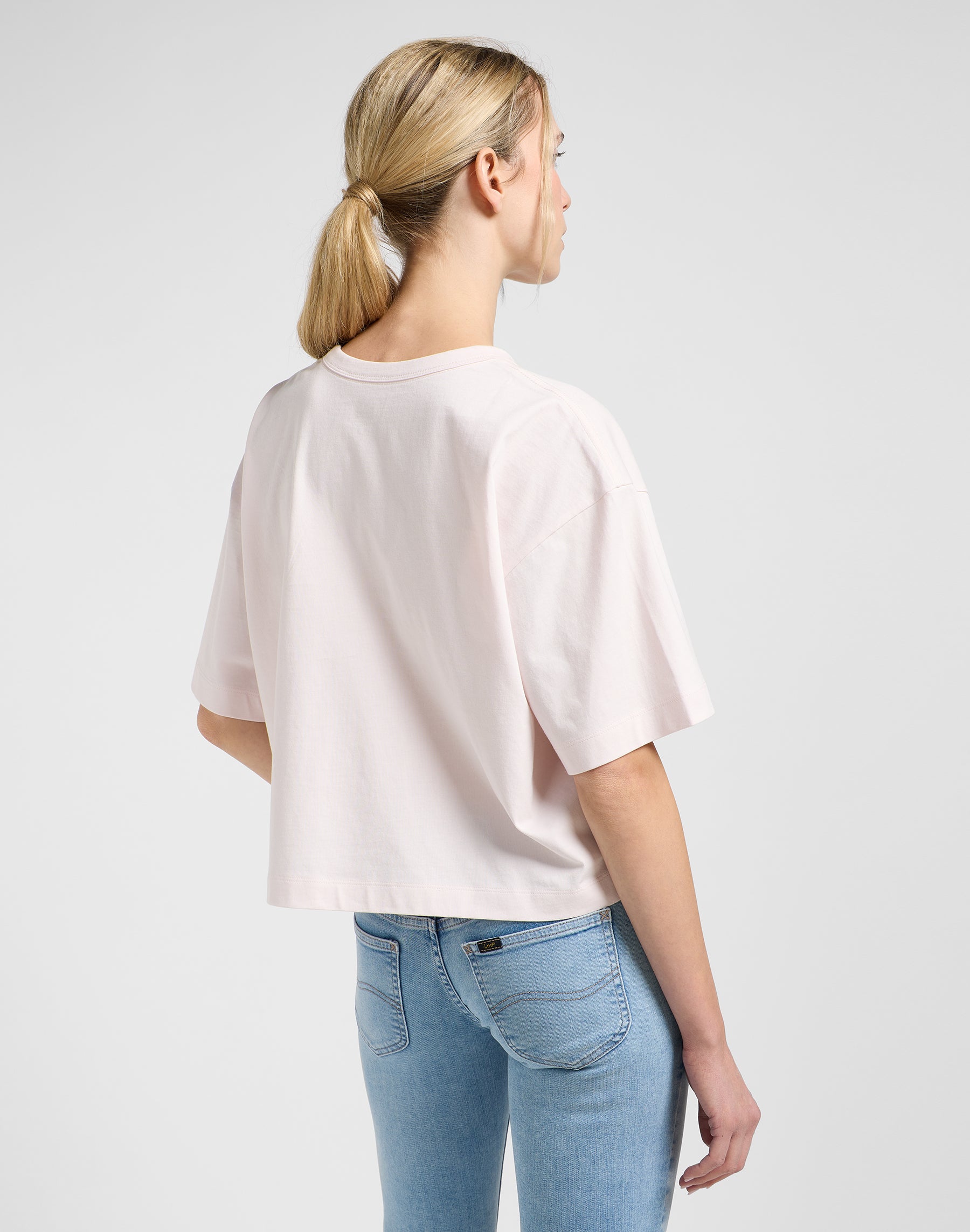 Tee cropped Boxy in Rosa Ghiaccio Magliette Lee