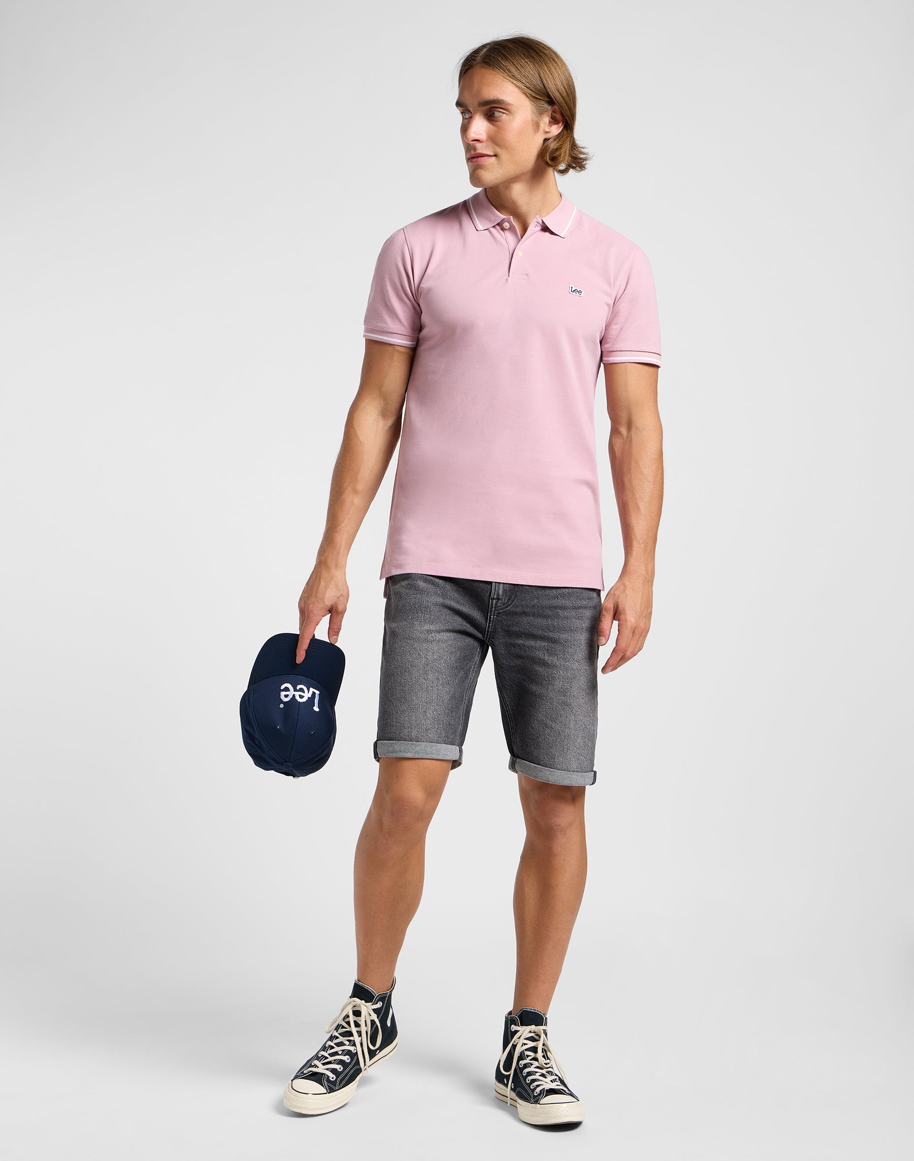 Polo in piqué in morbido color malva T-Shirt Lee