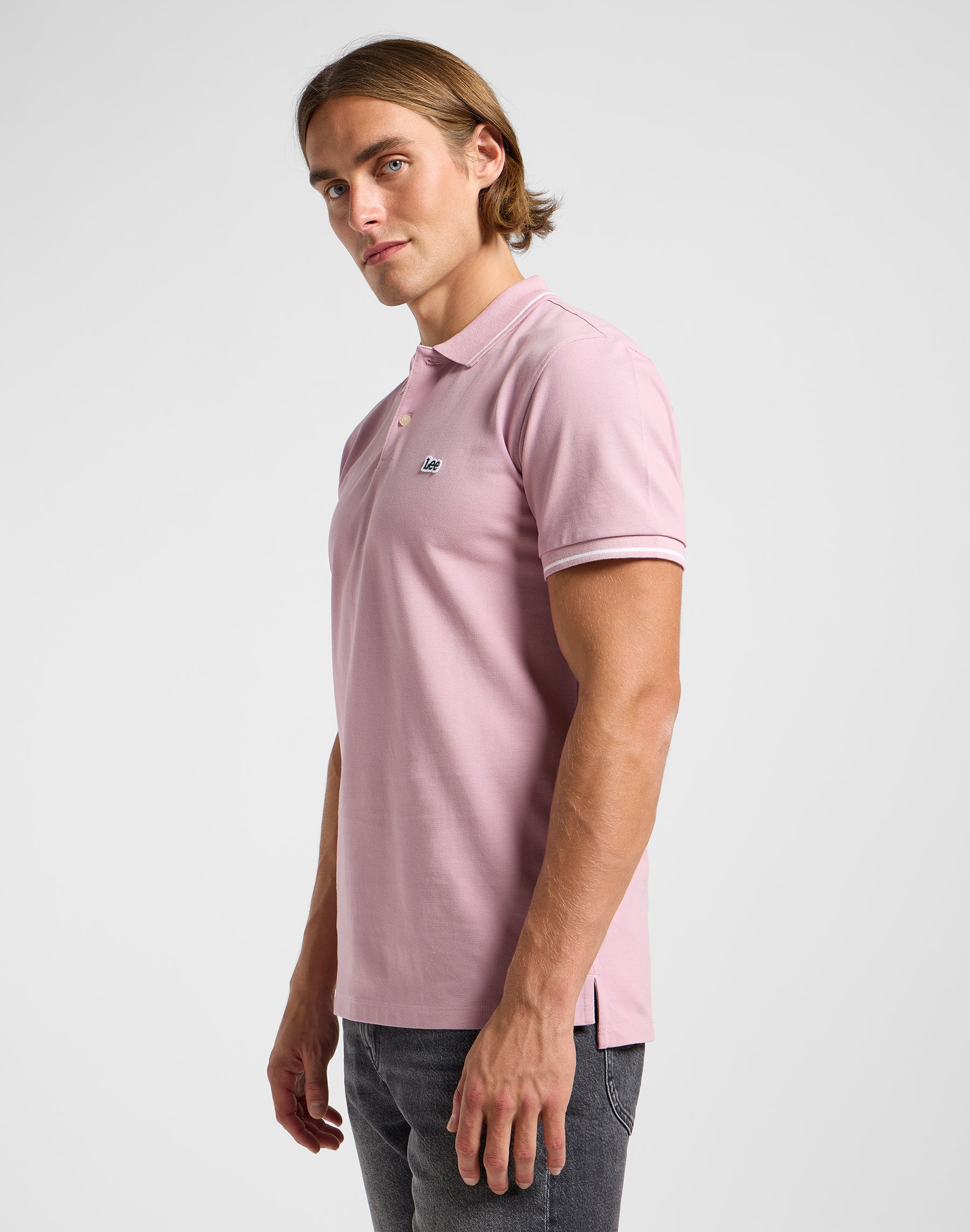 Polo in piqué in morbido color malva T-Shirt Lee