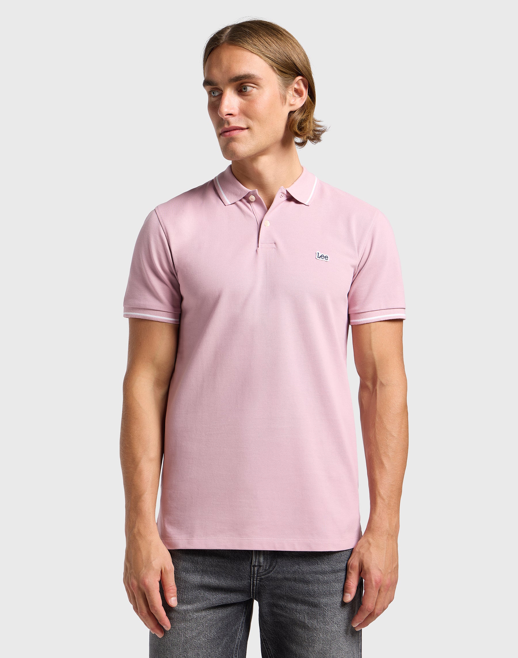 Polo in piqué in morbido color malva T-Shirt Lee