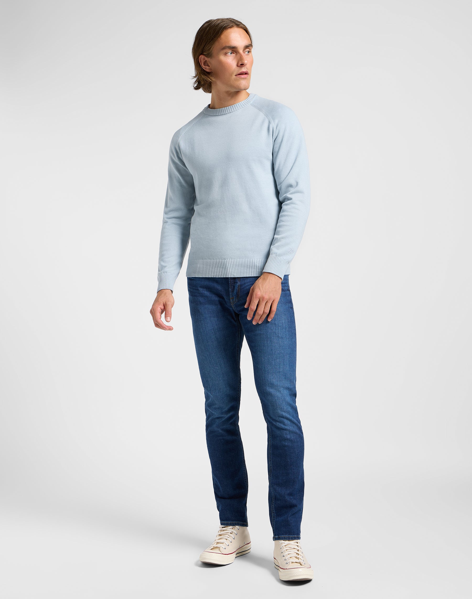 Maglione raglan Clean in grigio cemento Maglioni Lee