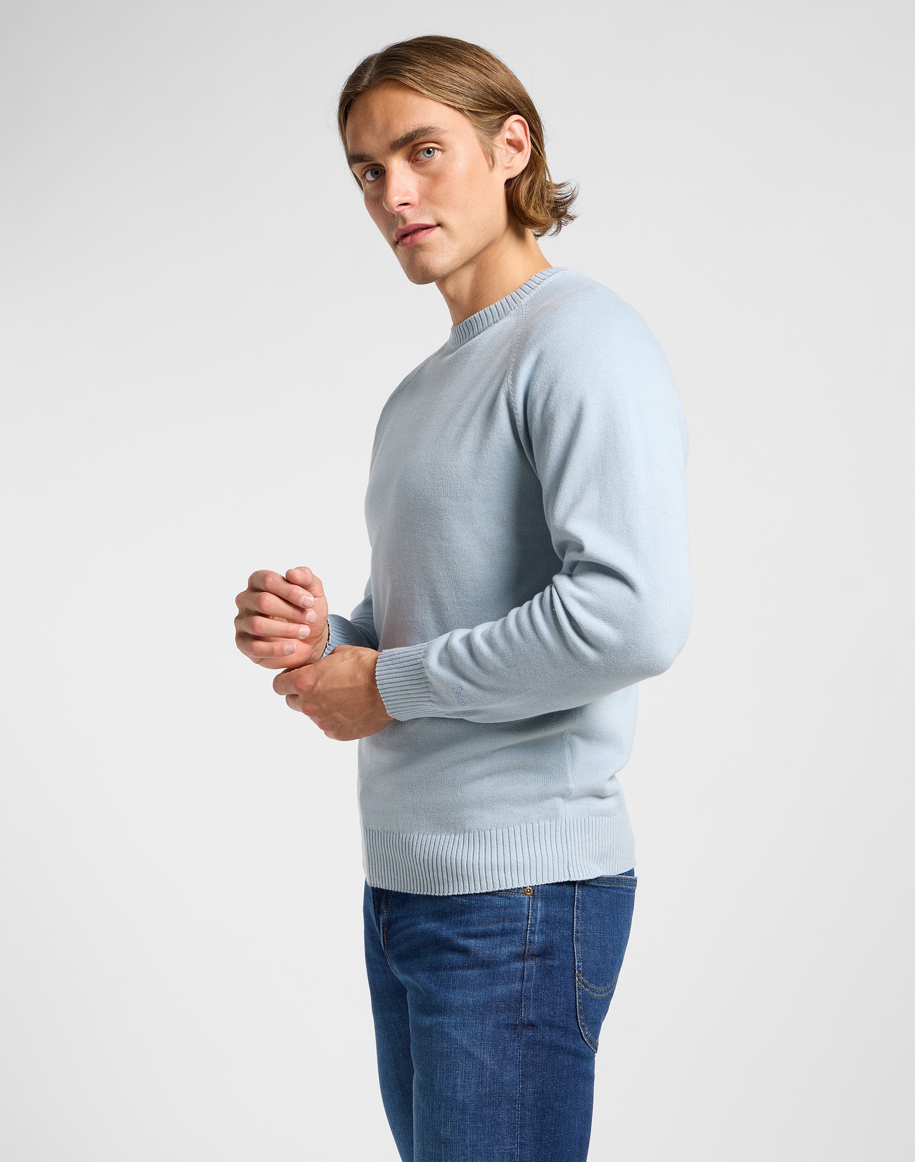 Maglione raglan Clean in grigio cemento Maglioni Lee