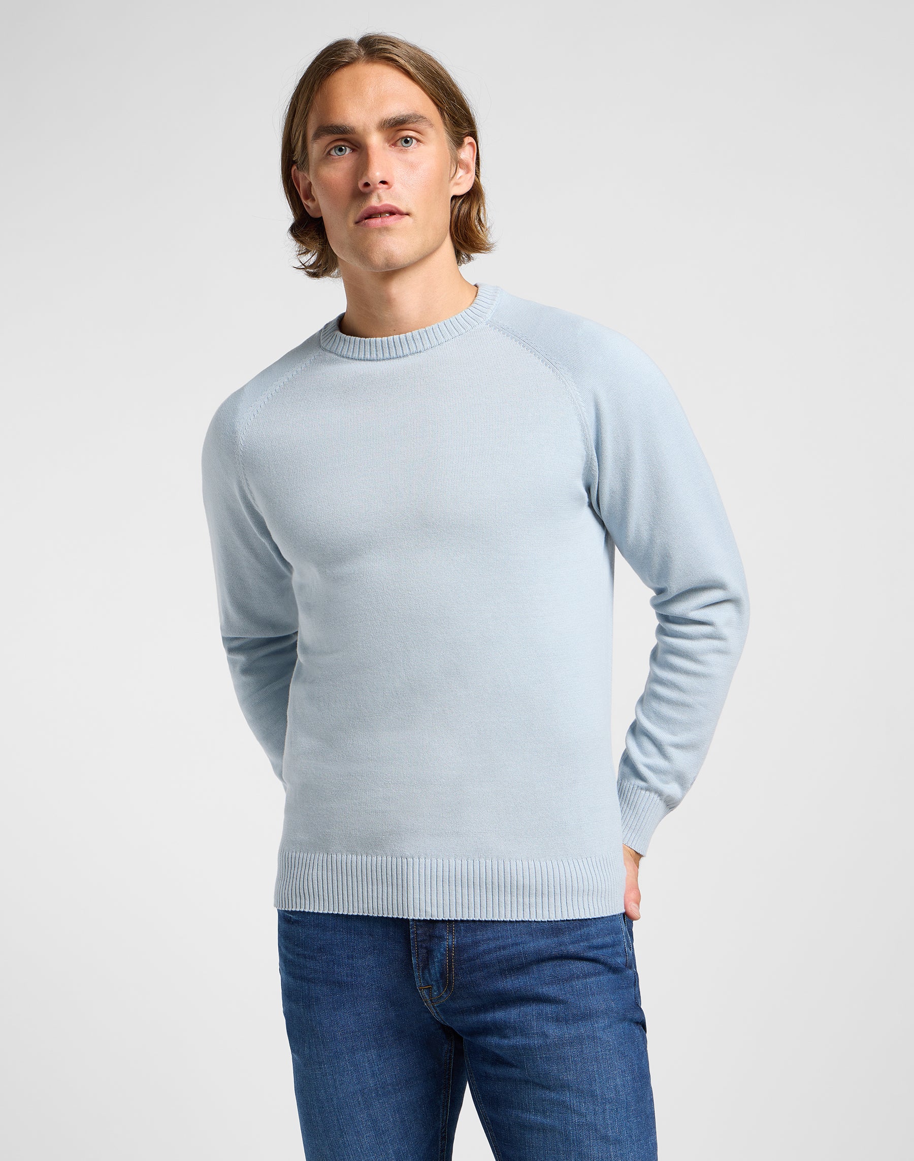 Maglione raglan Clean in grigio cemento Maglioni Lee