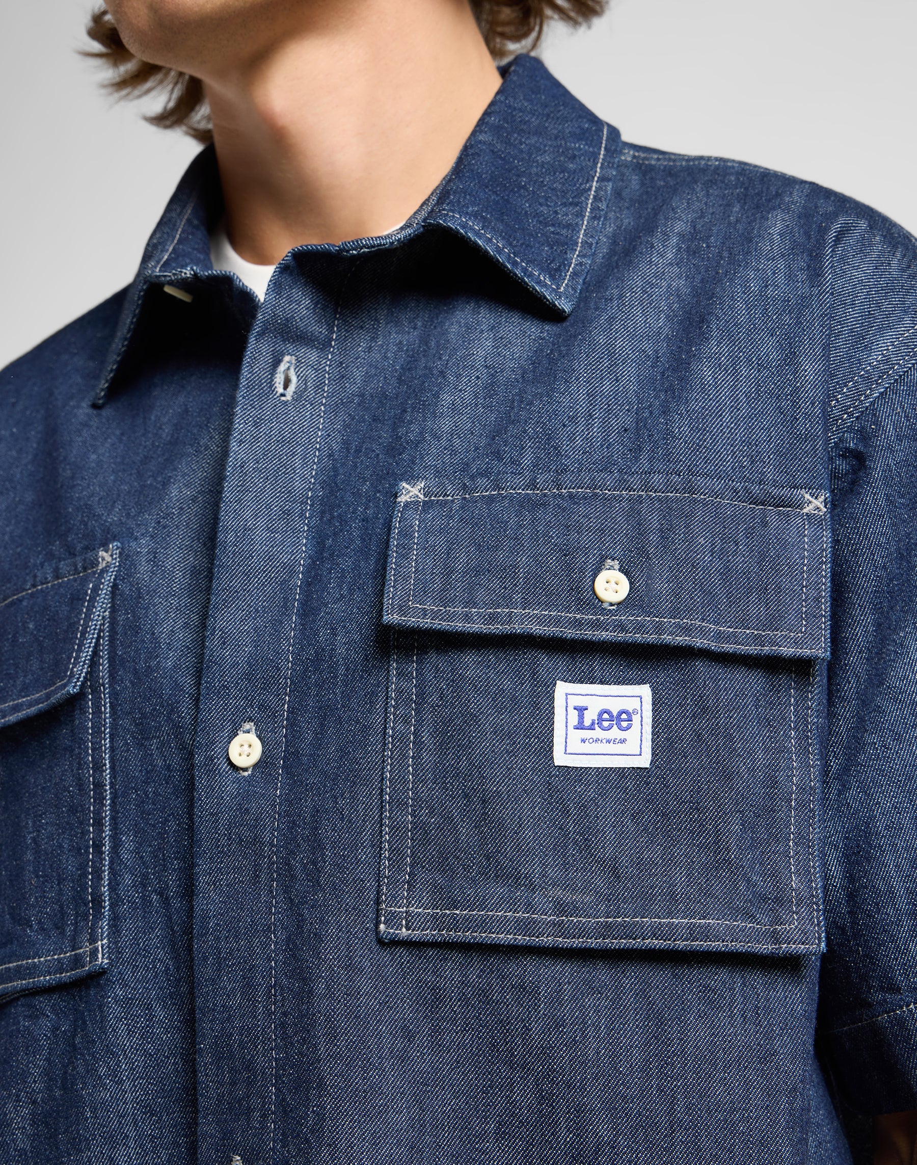 Camicia da lavoro a maniche corte con lavaggio a risciacquo Lee