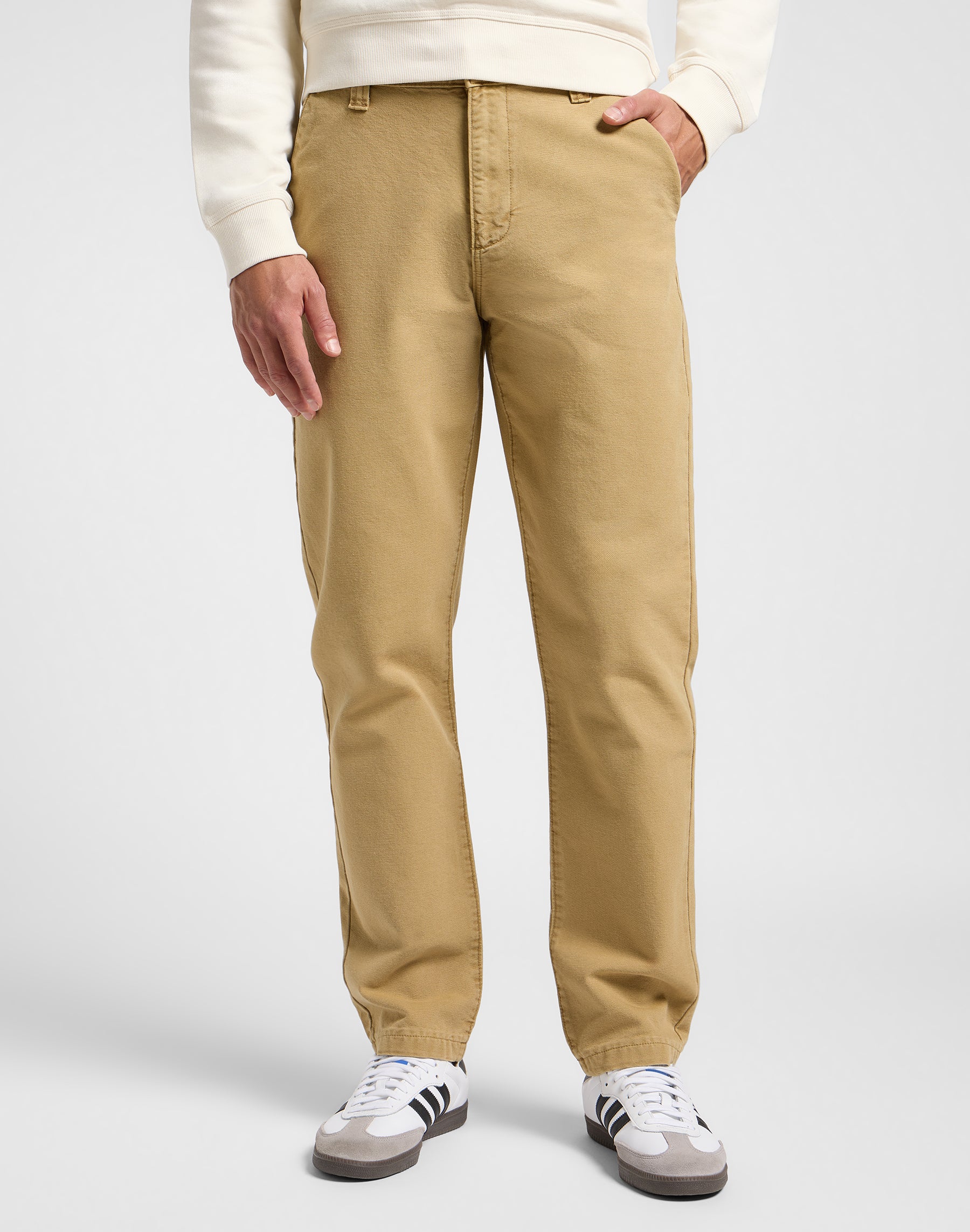 Chino da lavoro rilassato in pantaloni Oscar Khaki Lee