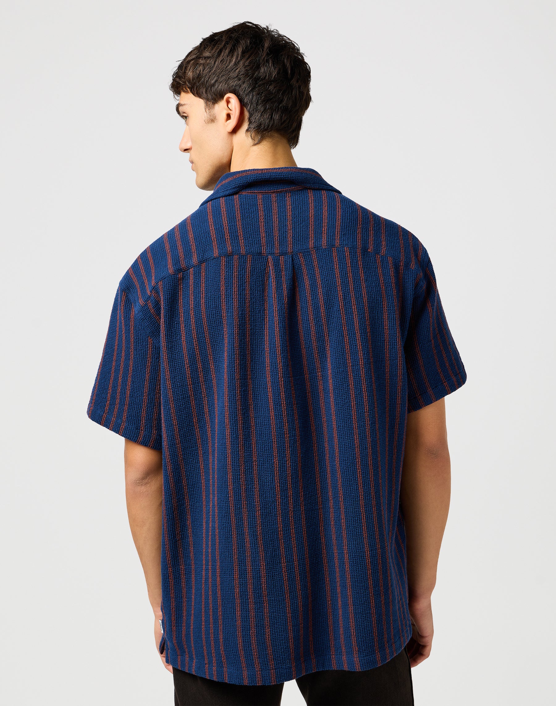 Ss Resort Shirt in Navy Stripe Camicie Wrangler