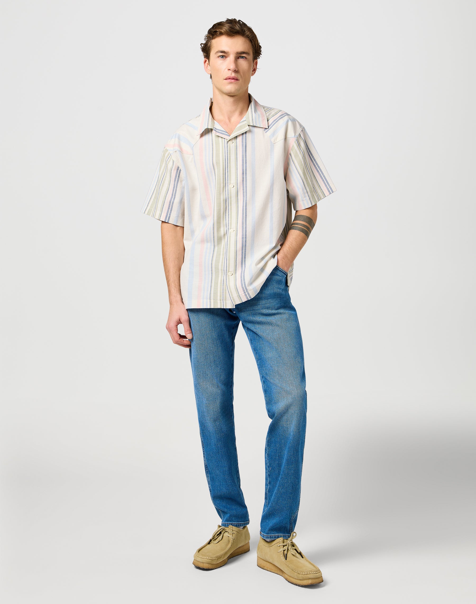 Fiume in jeans blu con brillantini Wrangler