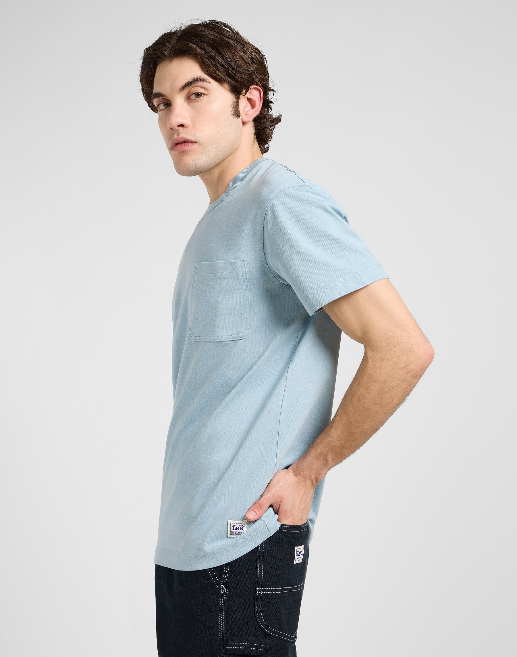 Maglietta Ww Pckt in Jet Stream Blue T-Shirt Lee