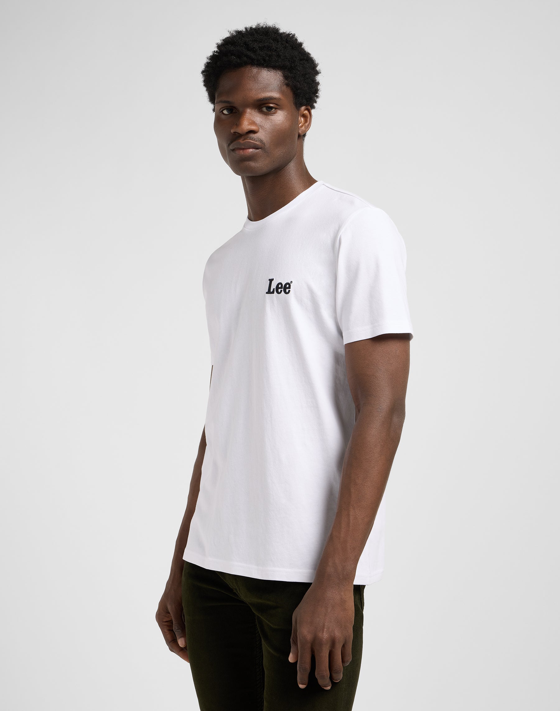 Ss Small Logo Tee in bianco brillante Magliette Lee