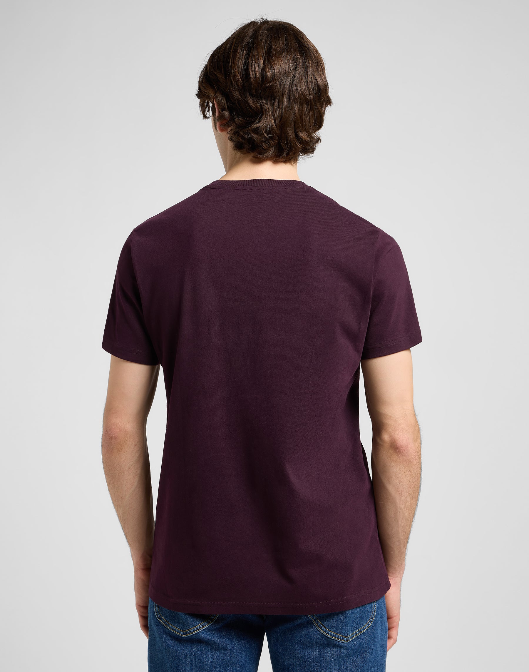 T-shirt media Wobbly Lee in vino profondo T-Shirt Lee