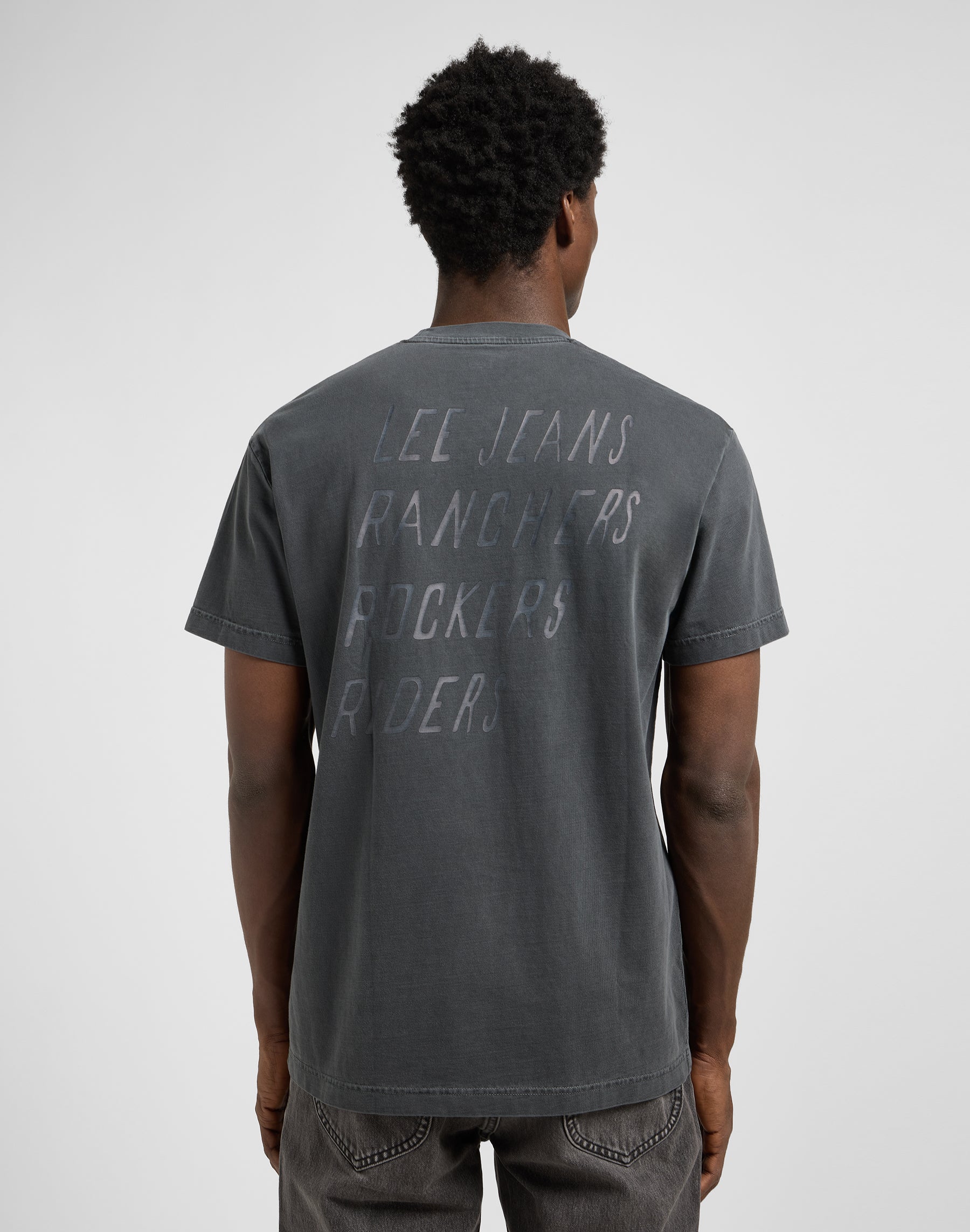 Maglietta grafica rilassata in nero lavato T-Shirt Lee