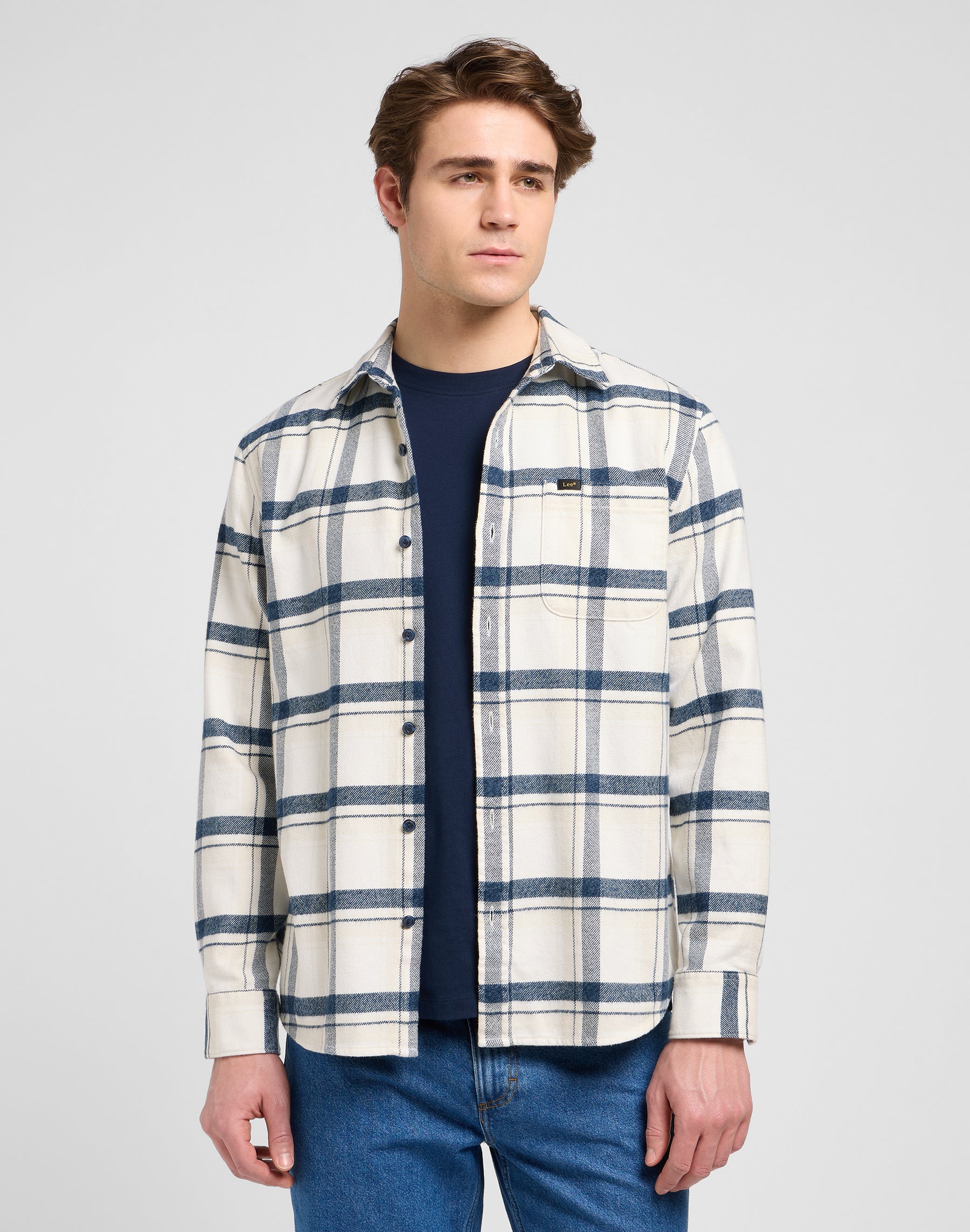 Camicia Mercantile in Plaid Vintage Ecru Jaspe