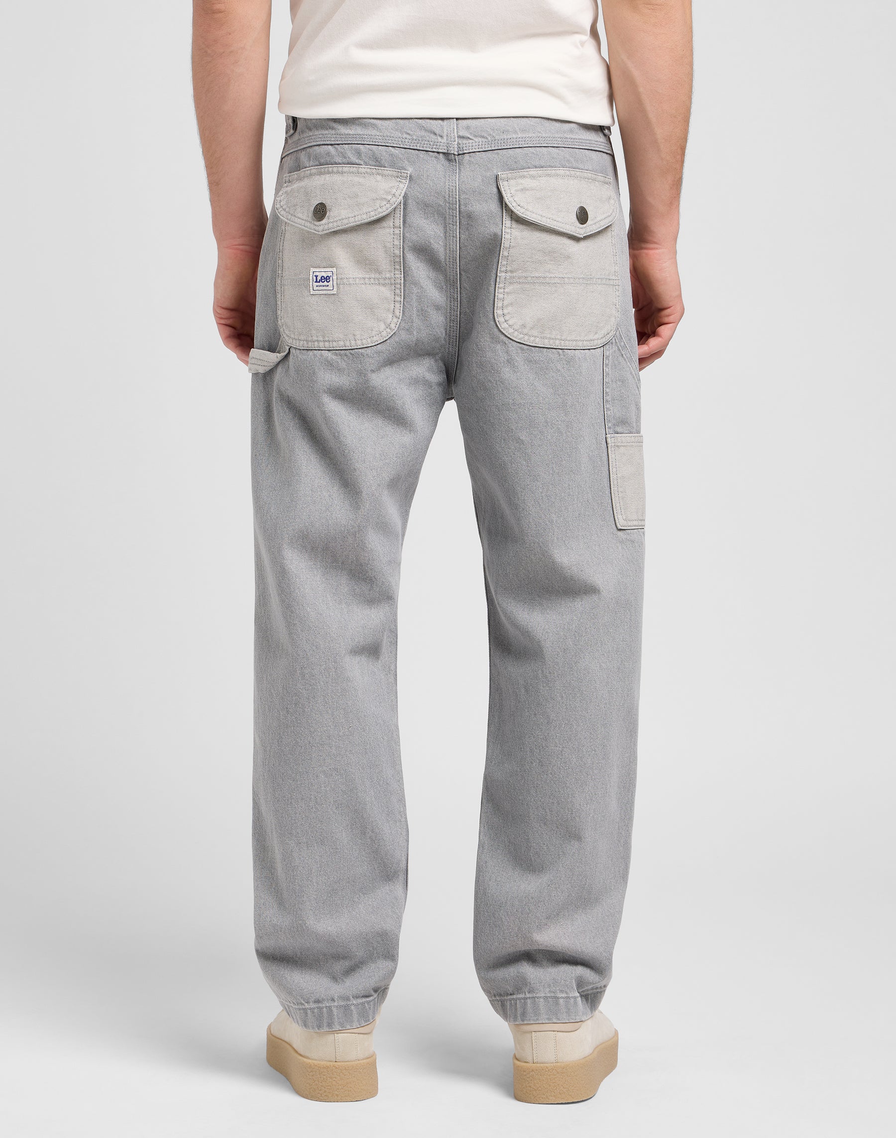 Carpentiere con strascico in jeans grigi Gemini Lee