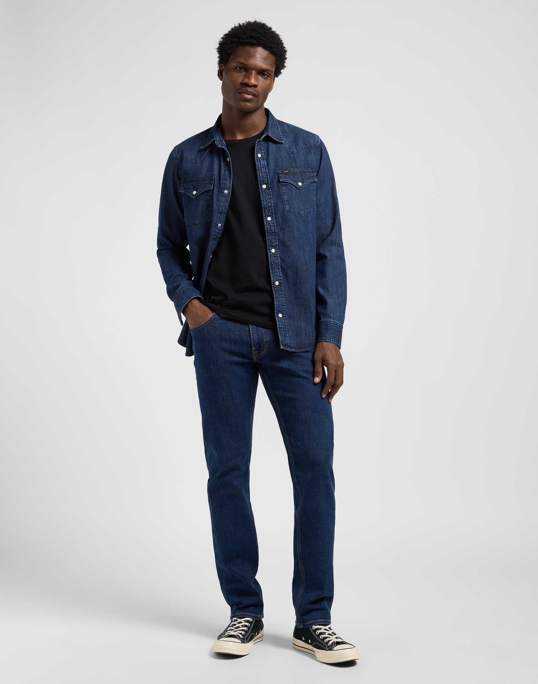 Daren Zip Fly in Jeans Oceano Scuro Lee