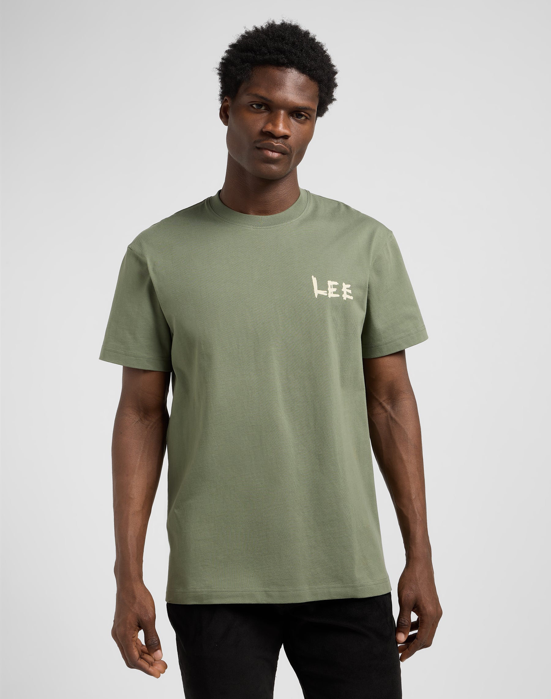 Maglietta con logo Elevated Ess in pietra oliva T-Shirt Lee