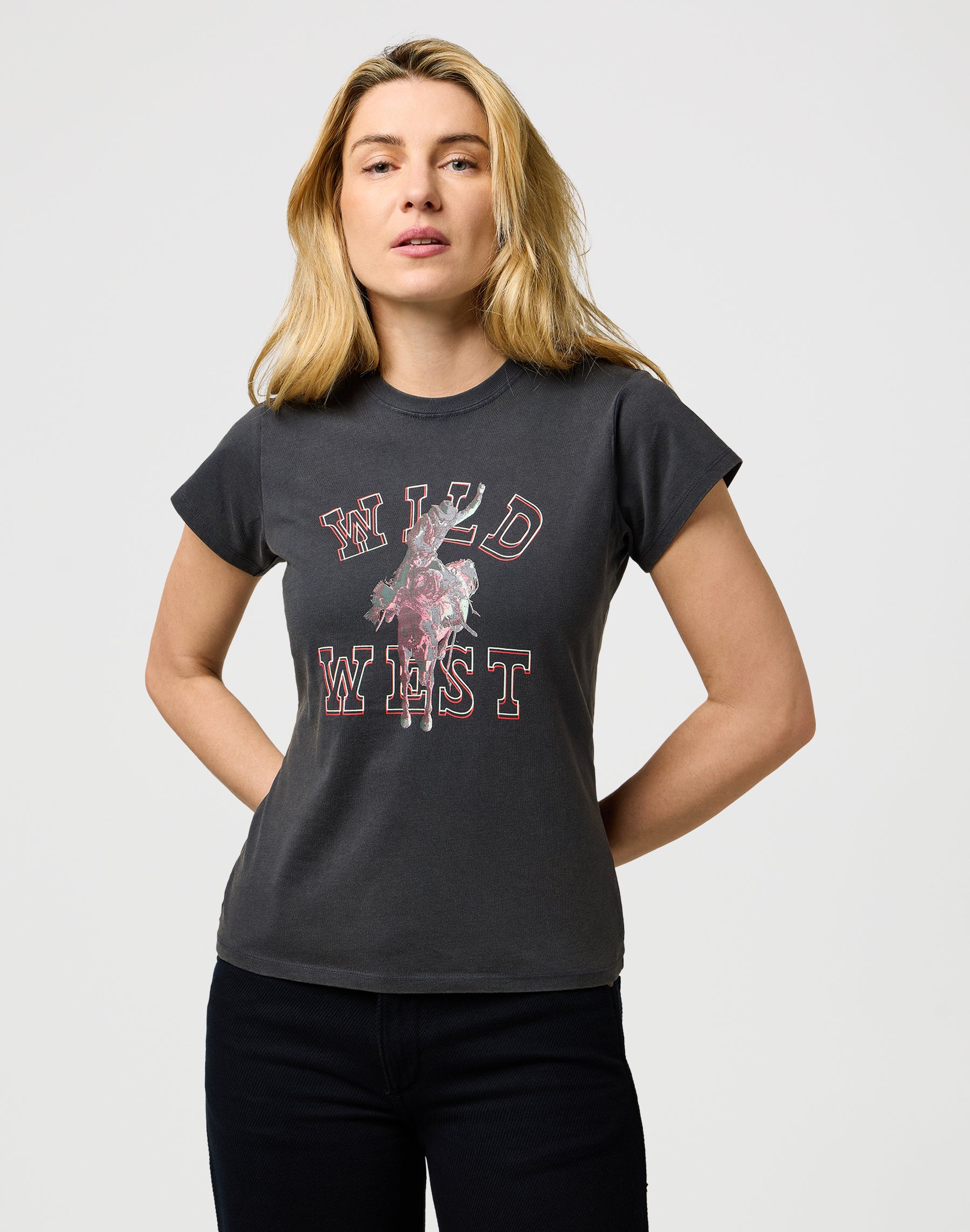 Maglietta Shrunken Band in nero sbiadito Magliette Wrangler