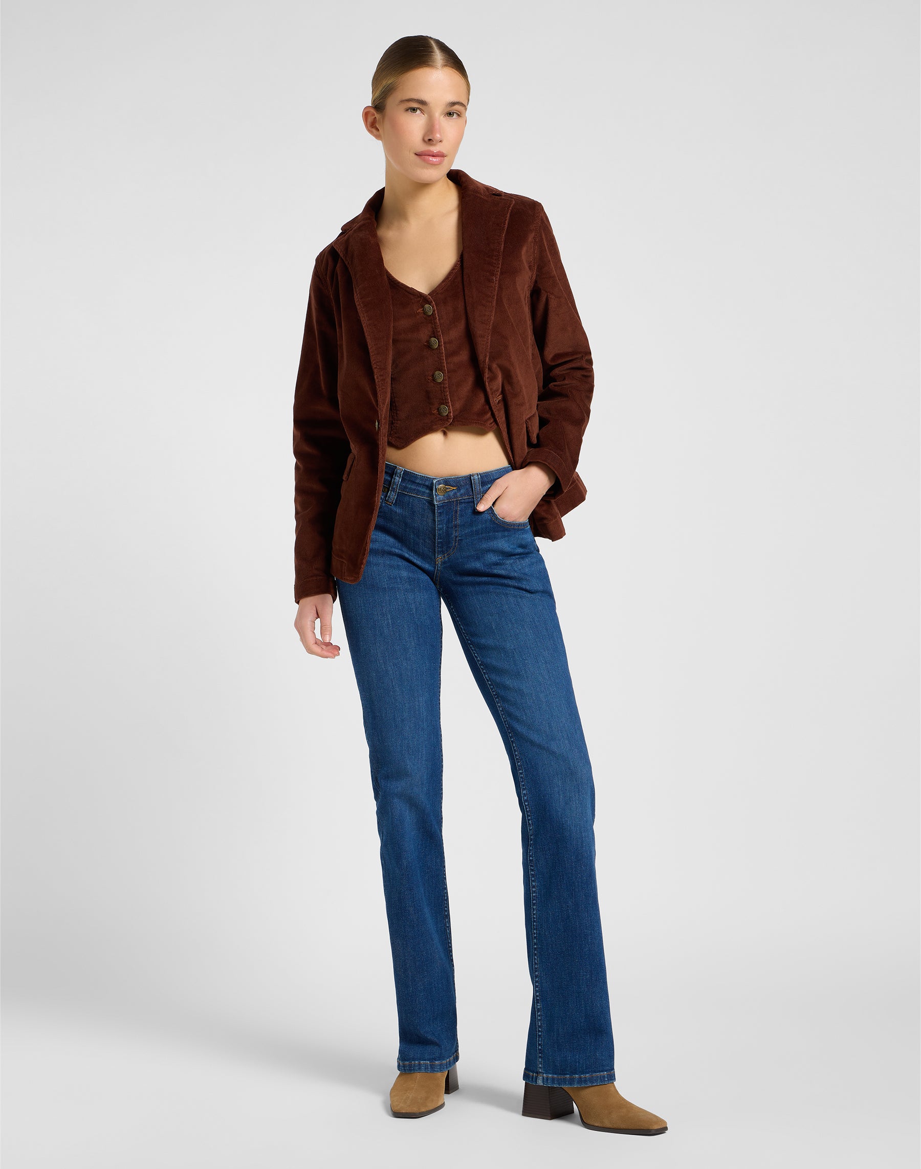 Blazer strutturato in marrone lussuoso Giacche Lee