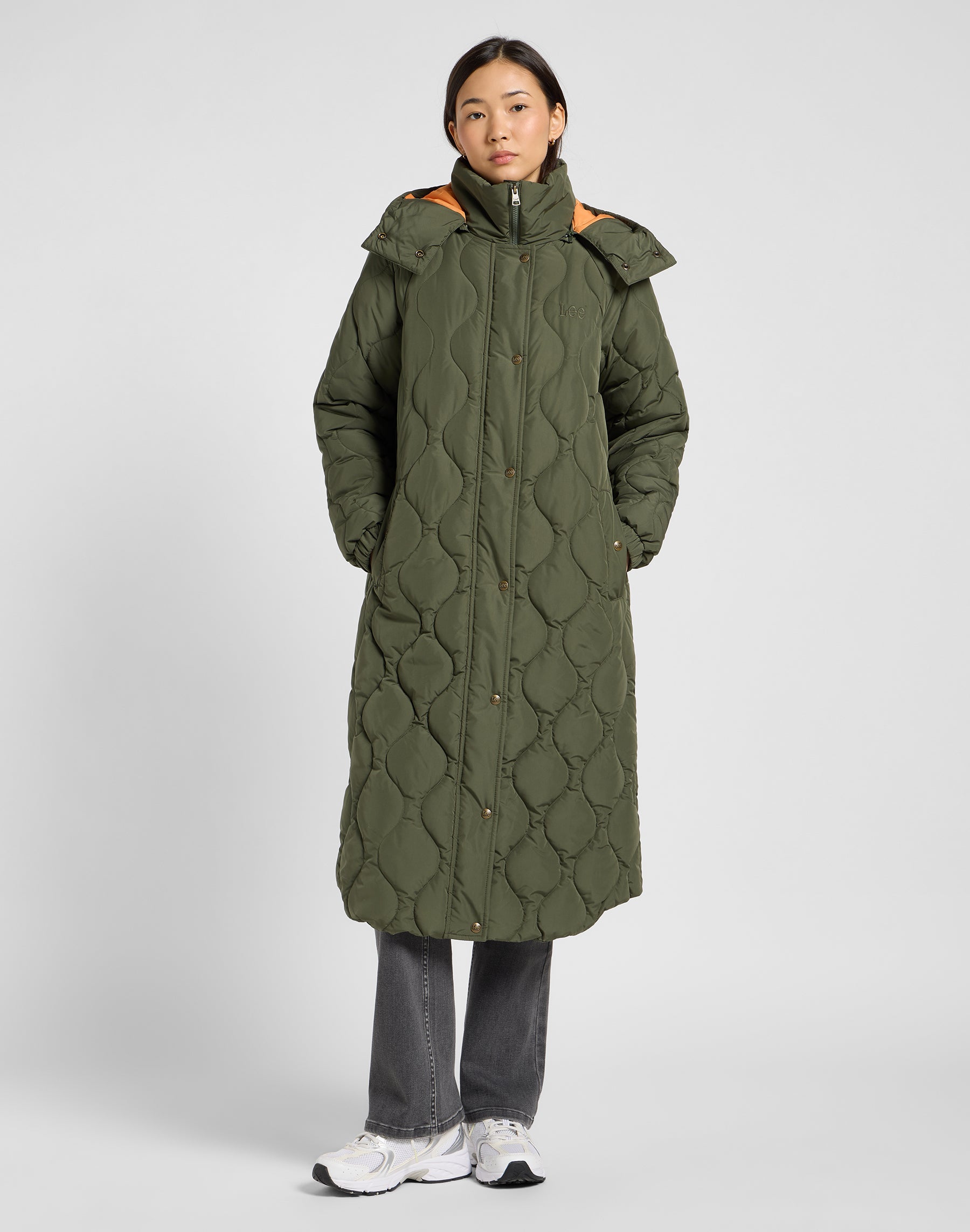 Puffer lungo in Oak Moss Giacche Lee