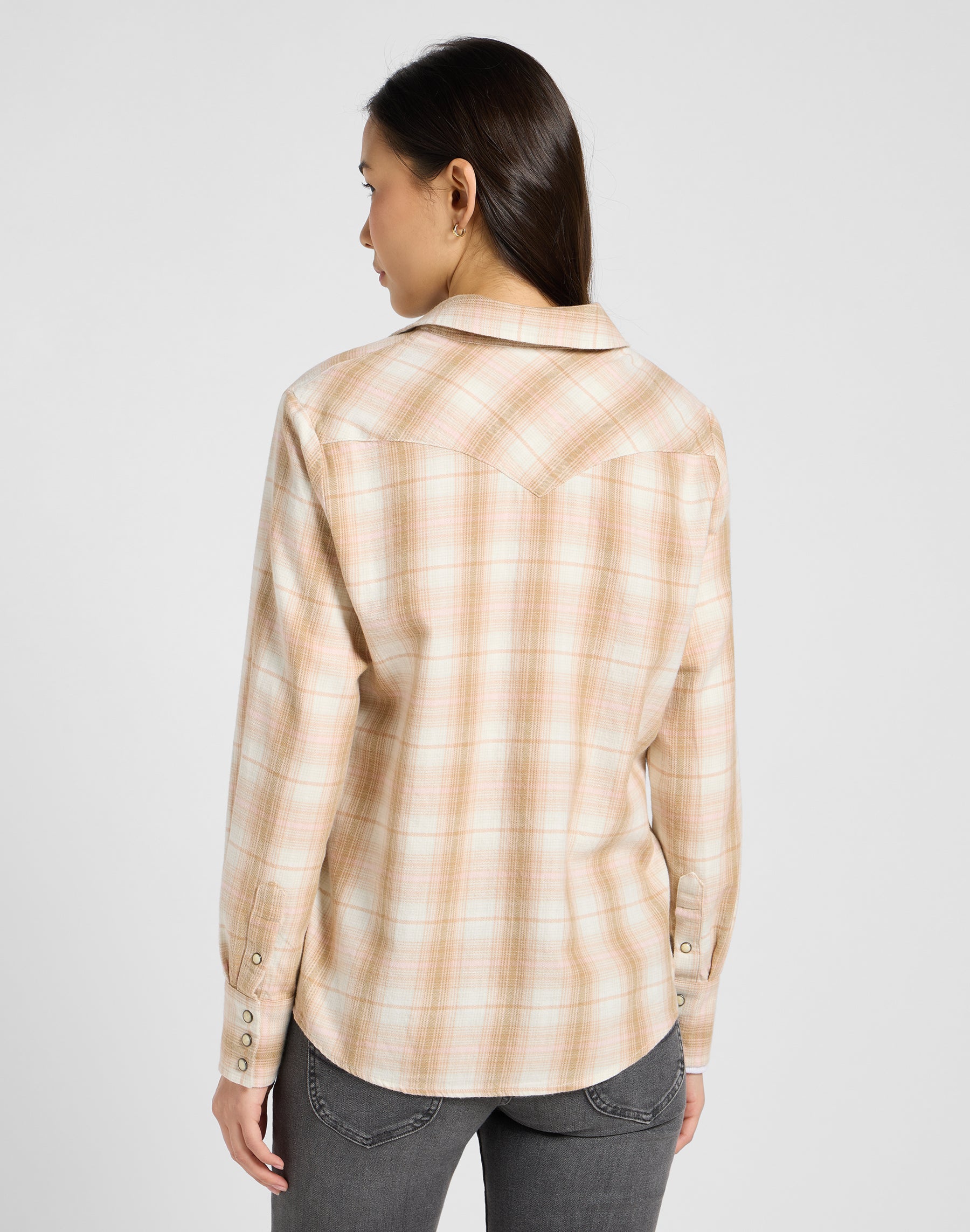 Camicia Western regolare in camicie a quadri color kaki Lee