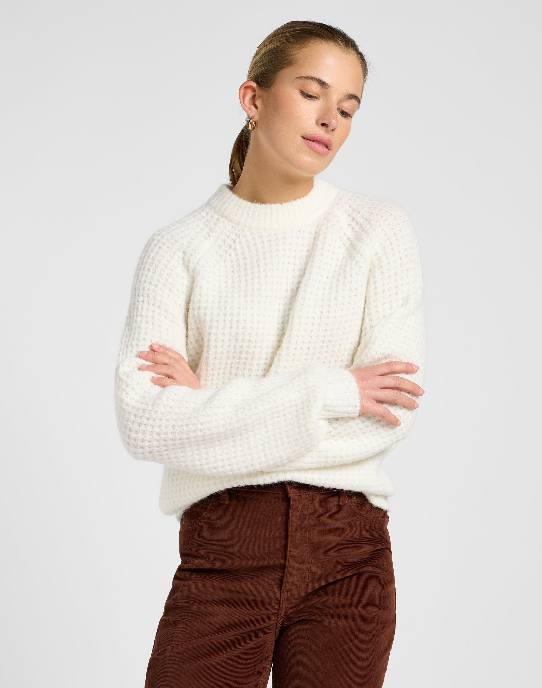 Maglione in maglia ecru Maglioni Lee