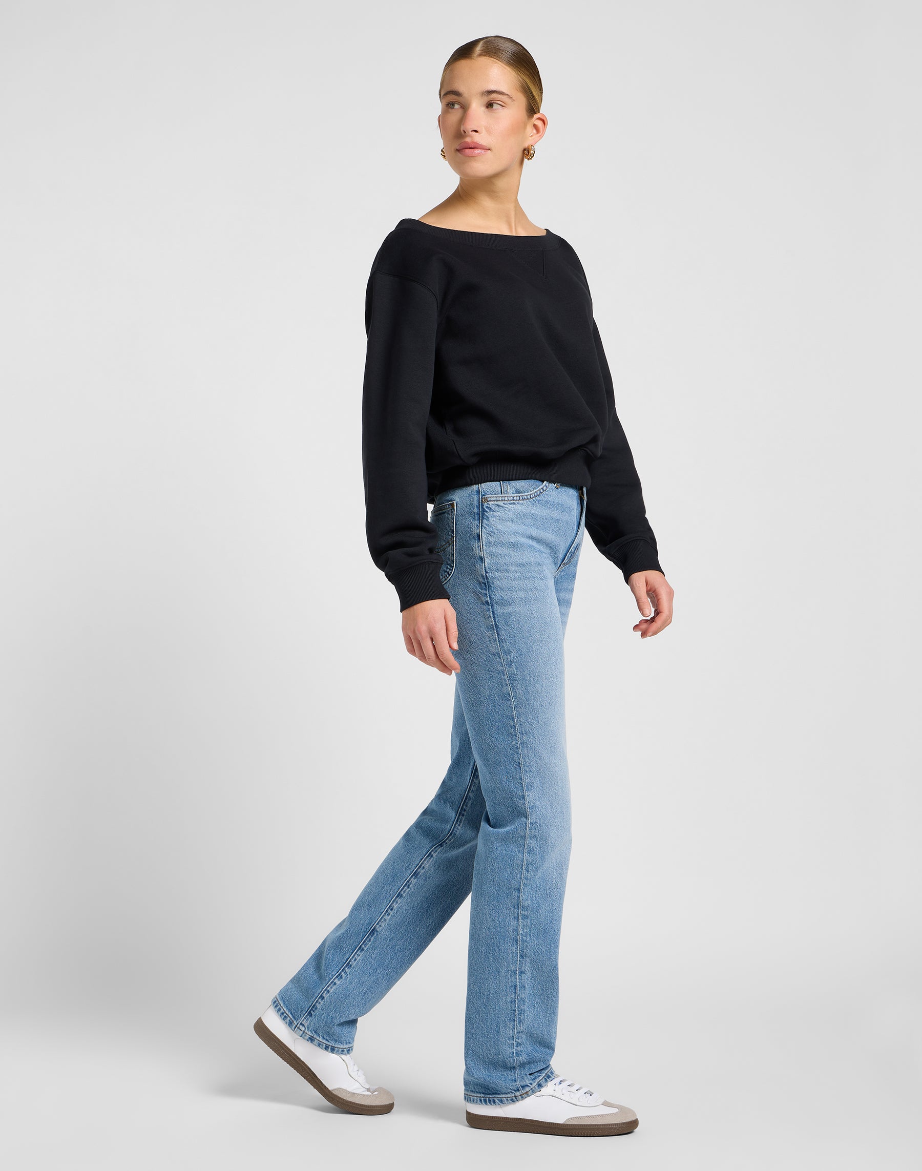Felpe Off Shoulder Sws in Unionall Nero Lee
