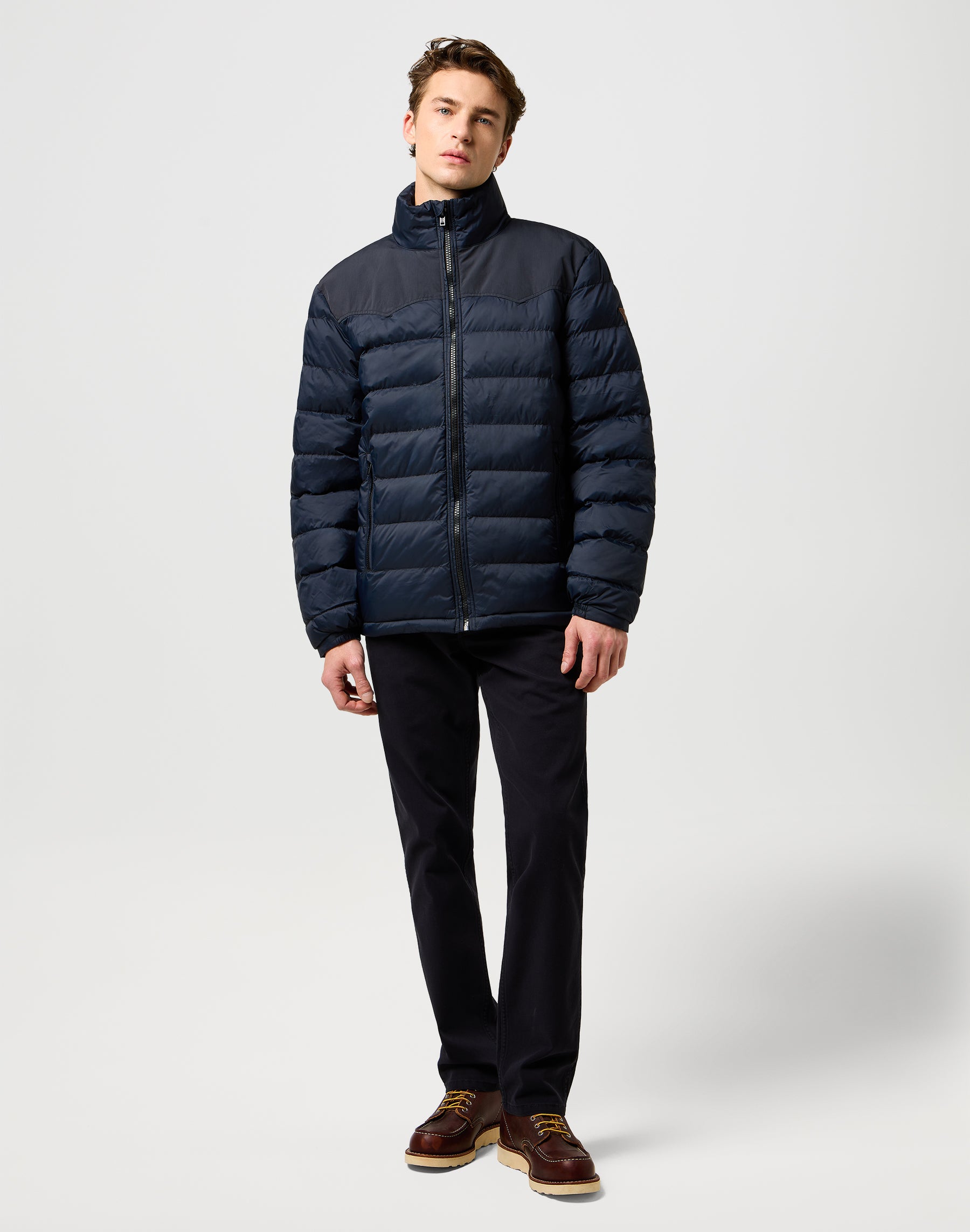 Puffer impacchettabile in giacche nere Wrangler