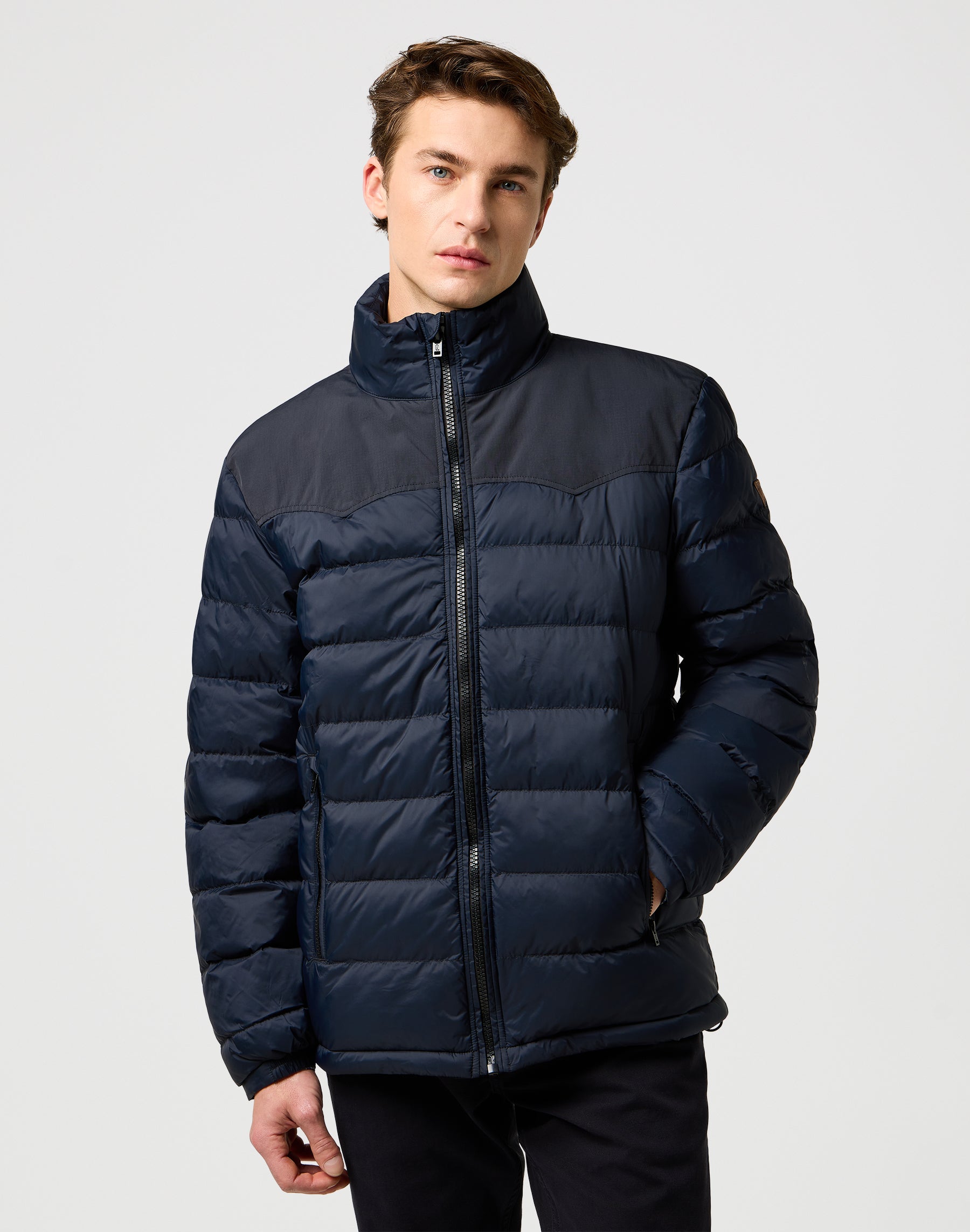 Puffer impacchettabile in giacche nere Wrangler