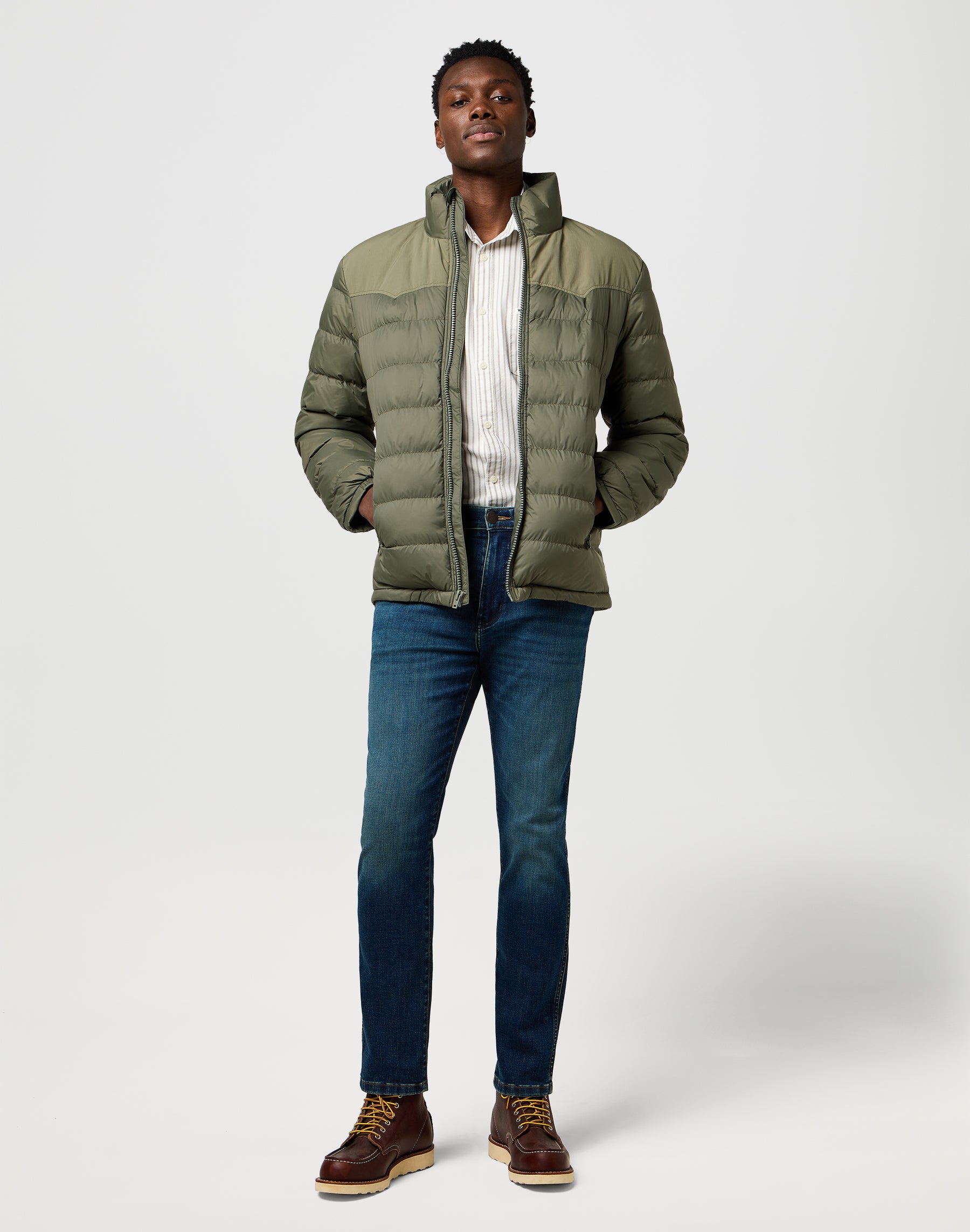 Puffer impacchettabile in Dusty Olive Giacche Wrangler