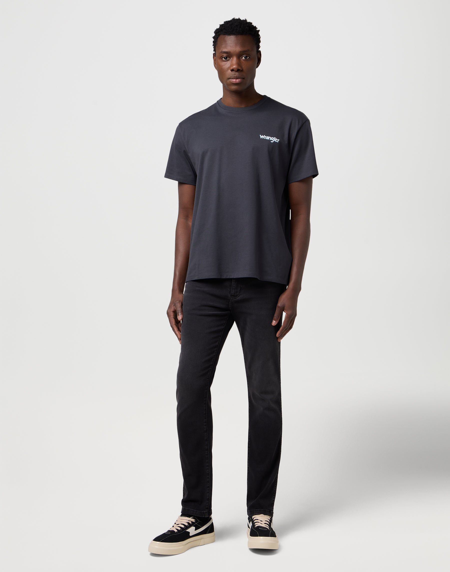 Maglietta vintage in nero sbiadito Magliette Wrangler