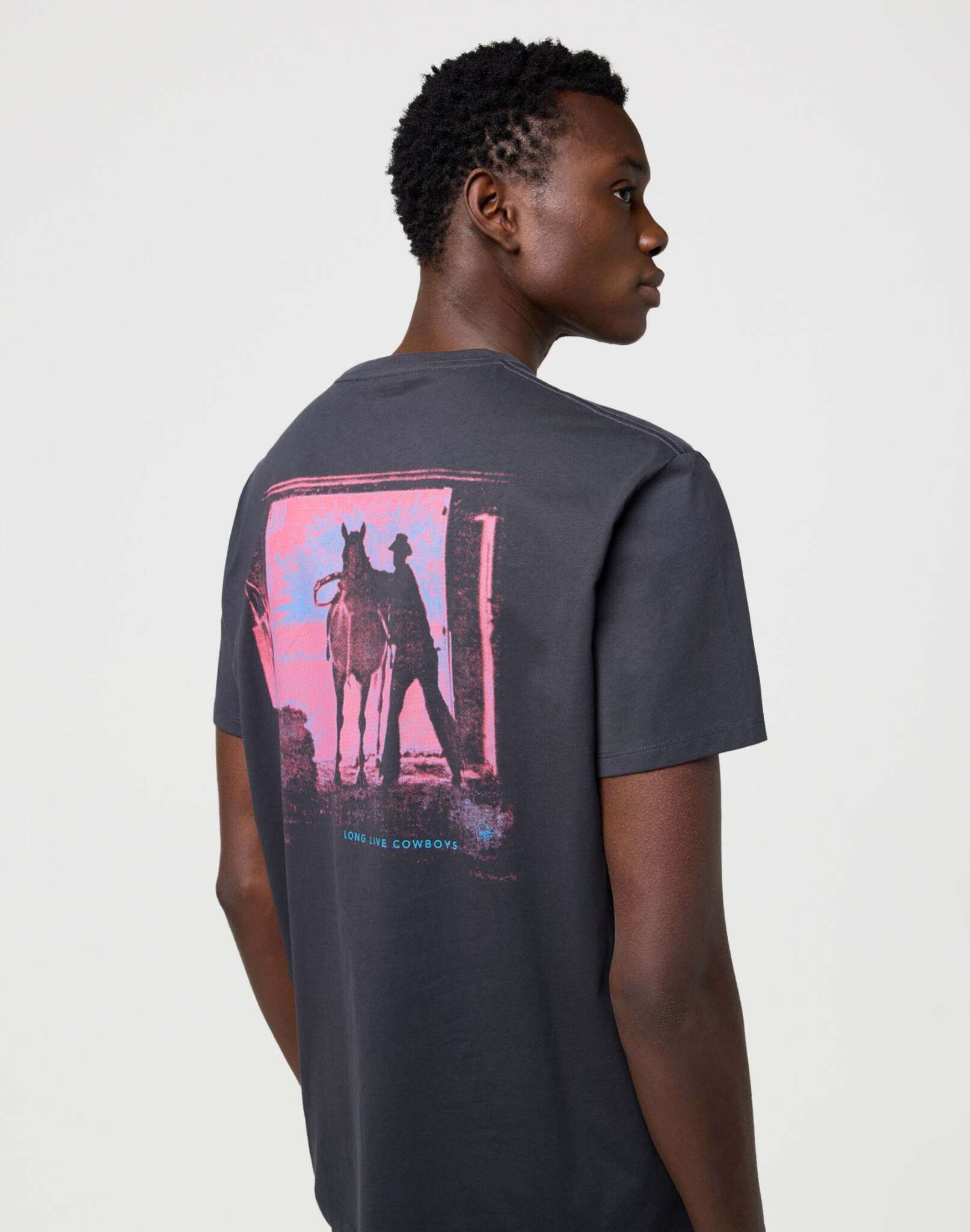 Maglietta vintage in nero sbiadito Magliette Wrangler