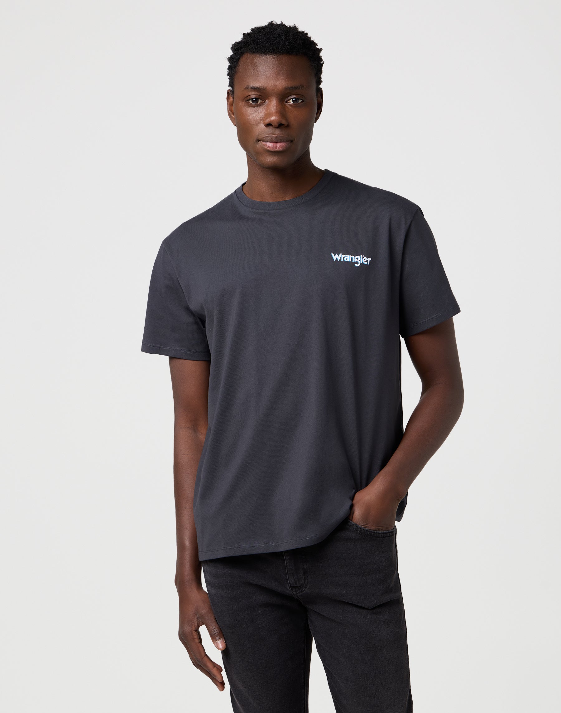 Maglietta vintage in nero sbiadito Magliette Wrangler