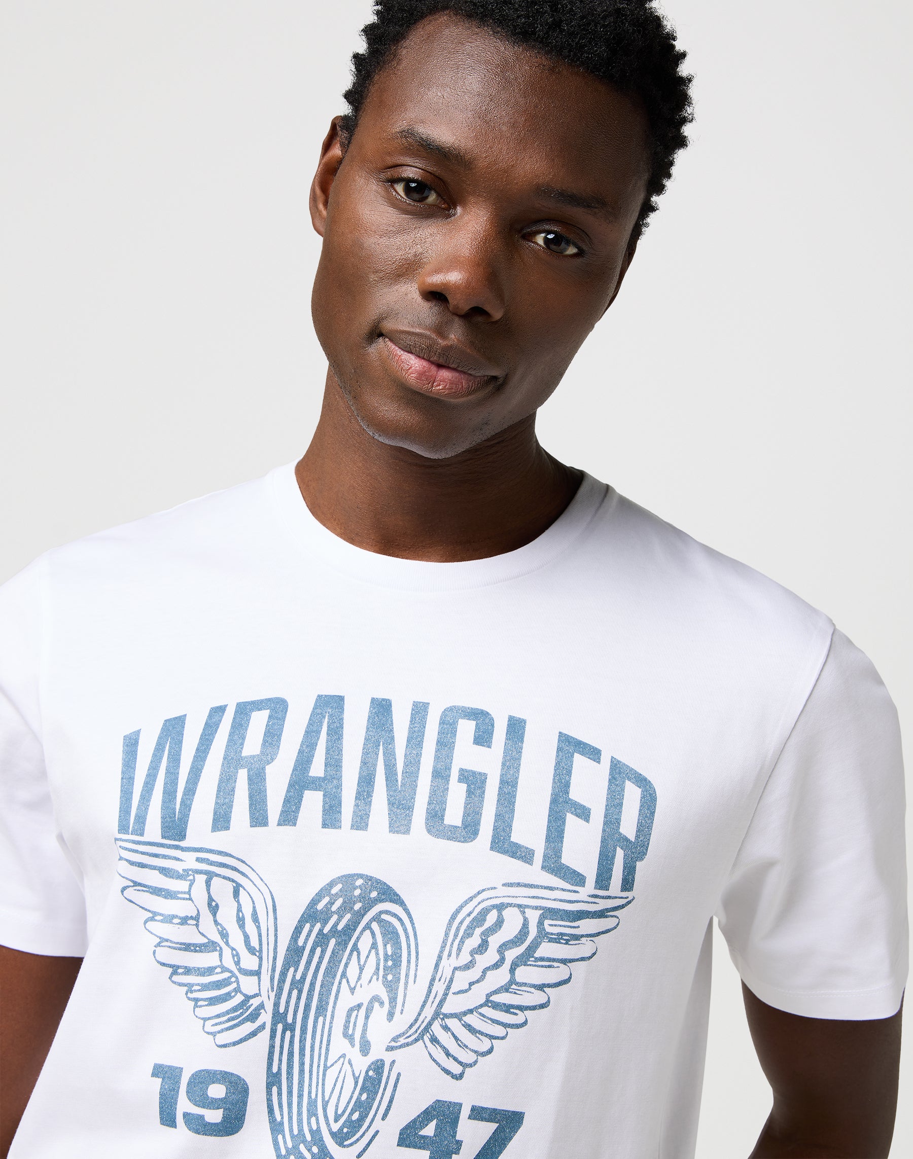 Americana Tee in Bianco Usato Magliette Wrangler