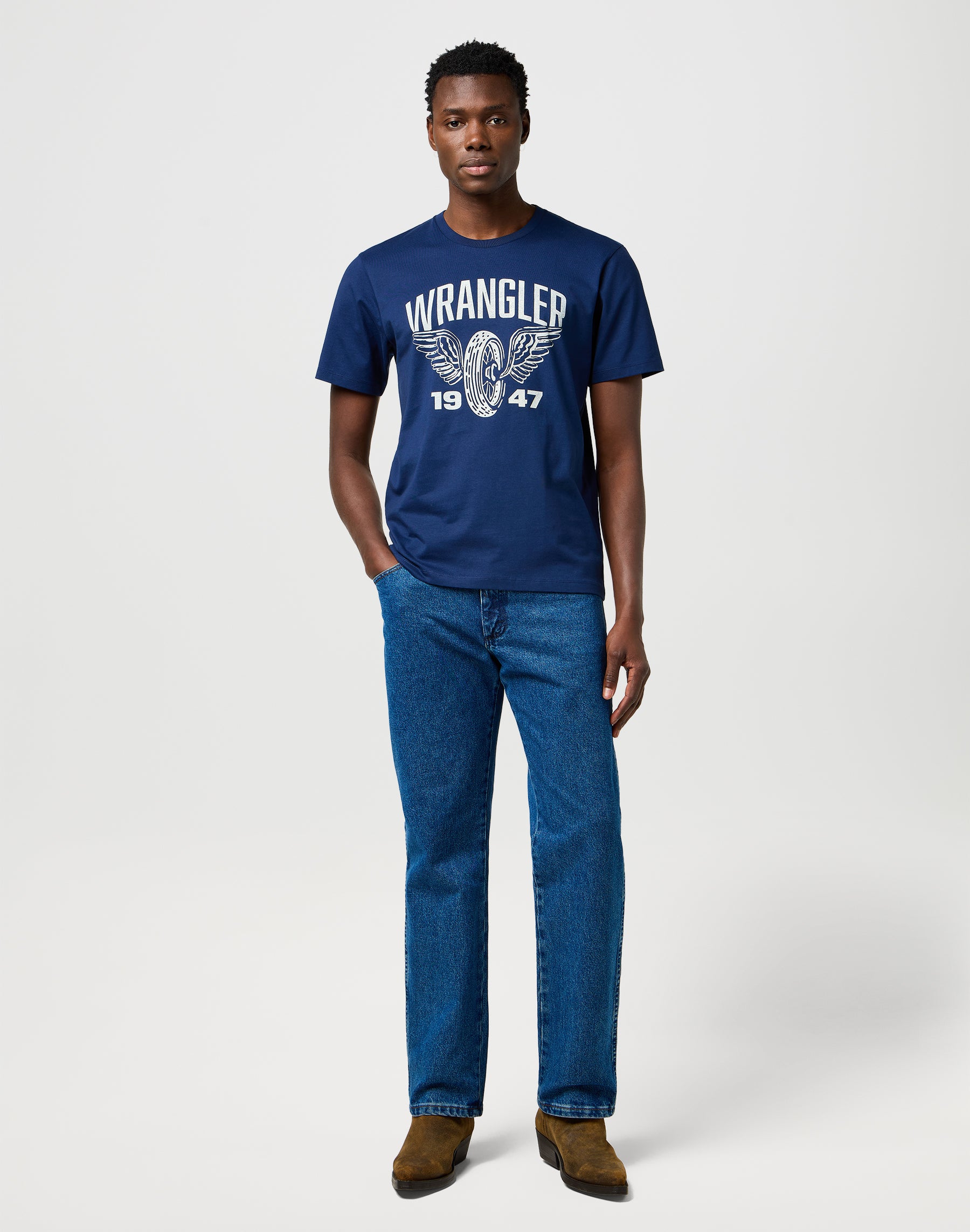 Americana Tee in Navy Magliette Wrangler