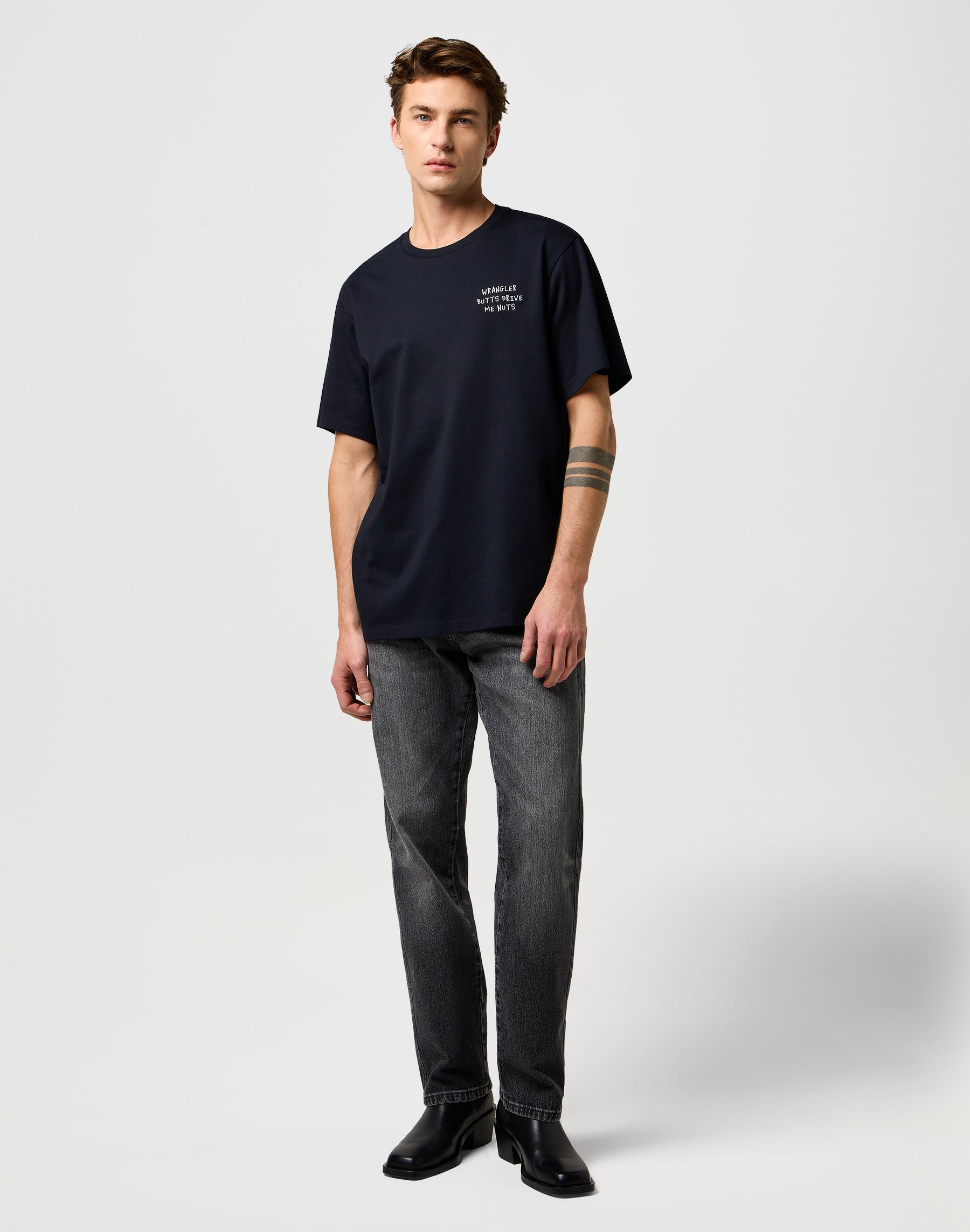 Maglietta con ricamo in nero Magliette Wrangler