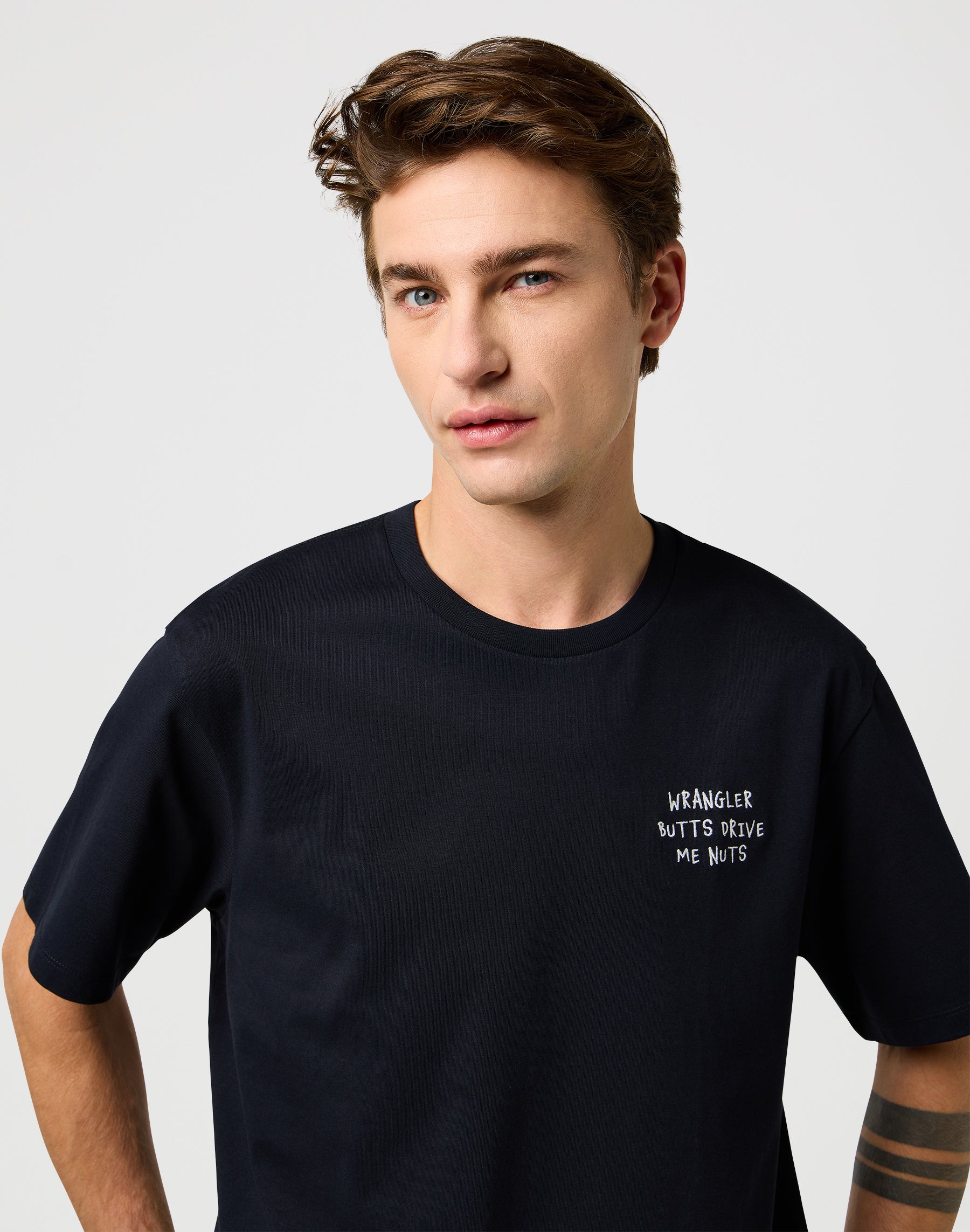 Maglietta con ricamo in nero Magliette Wrangler