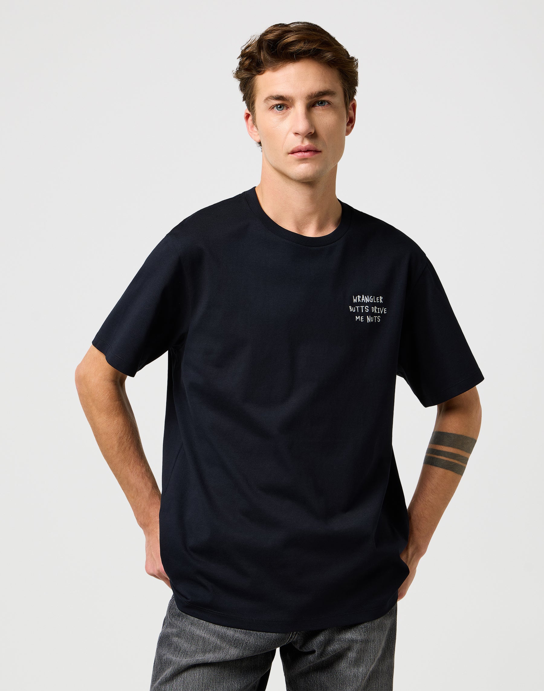 Maglietta con ricamo in nero Magliette Wrangler