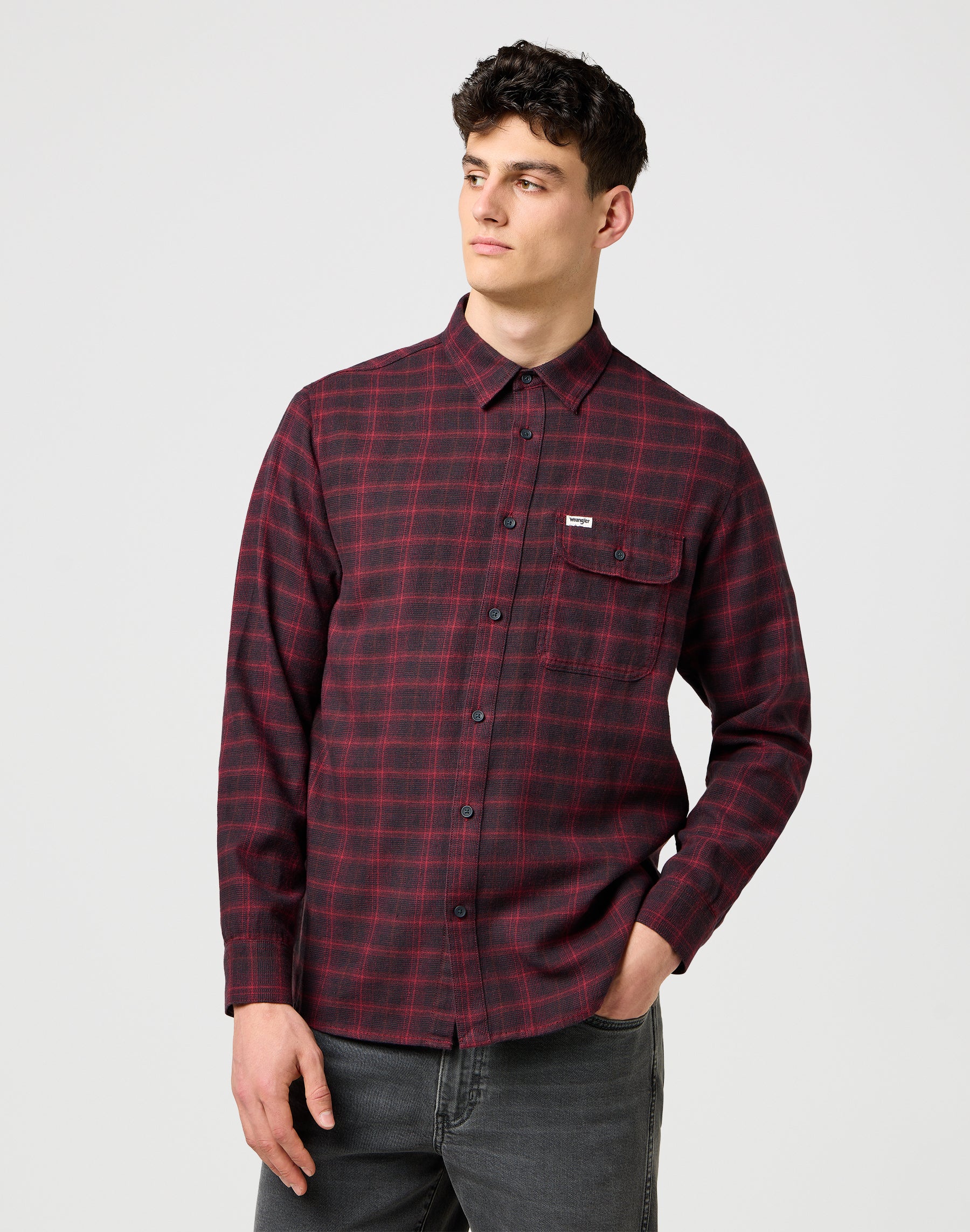 Camicia di flanella da 1 pkt in nero Camicie da vino Wrangler