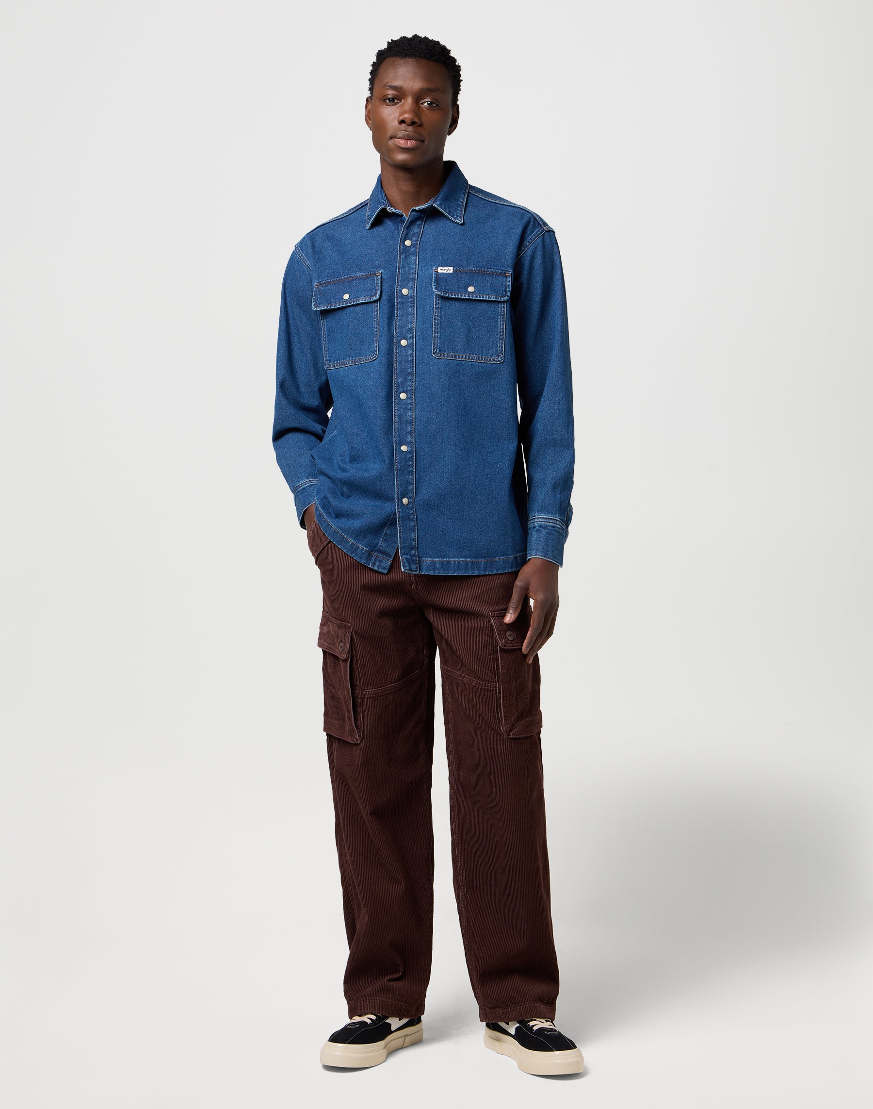 Camicie Wrangler blu retrò con sovracamicia
